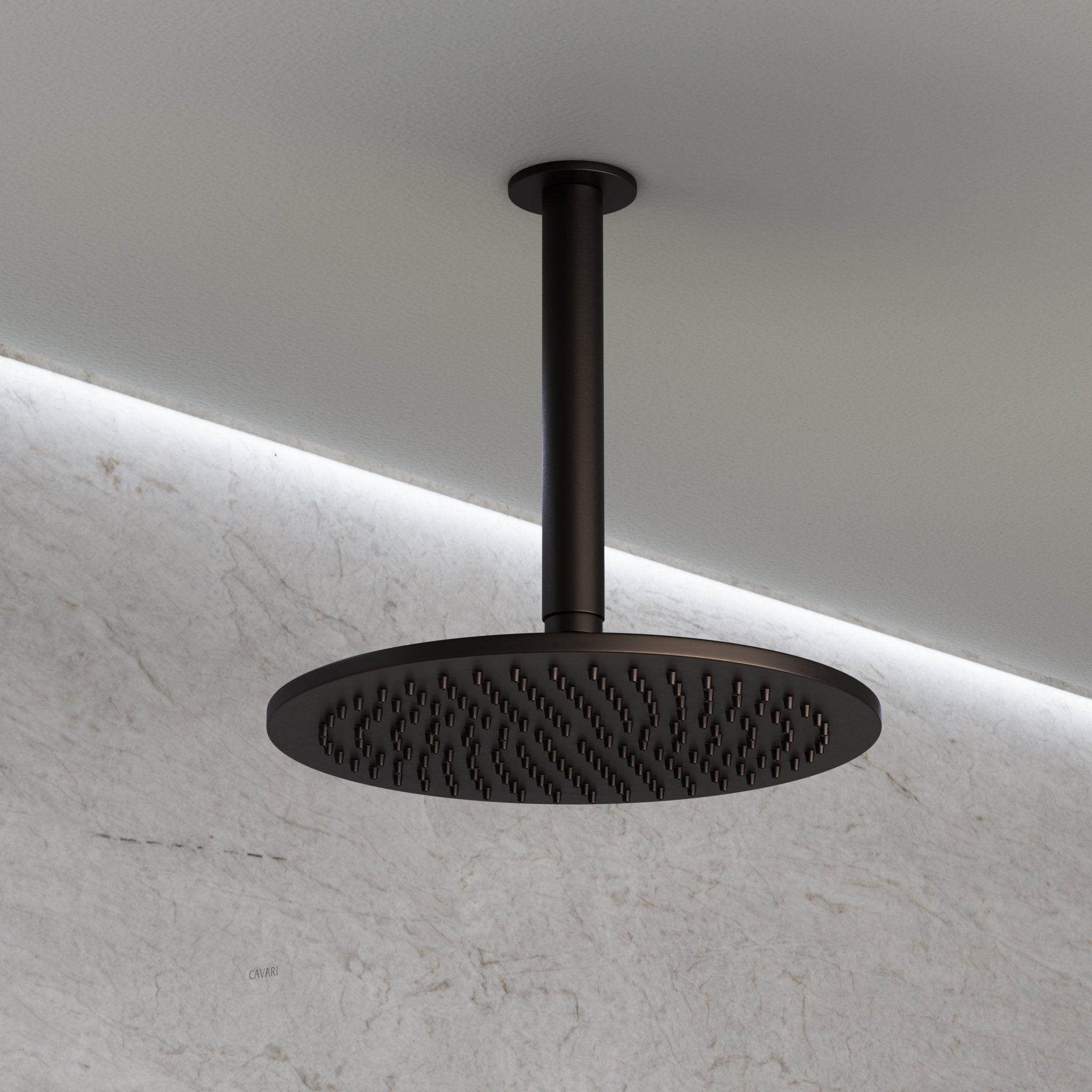 Image of Origin 3-Way Thermostatic Shower Set – Ceiling Mounted Overhead, Slide Rail Hand Shower & Short Spout - Cavari
