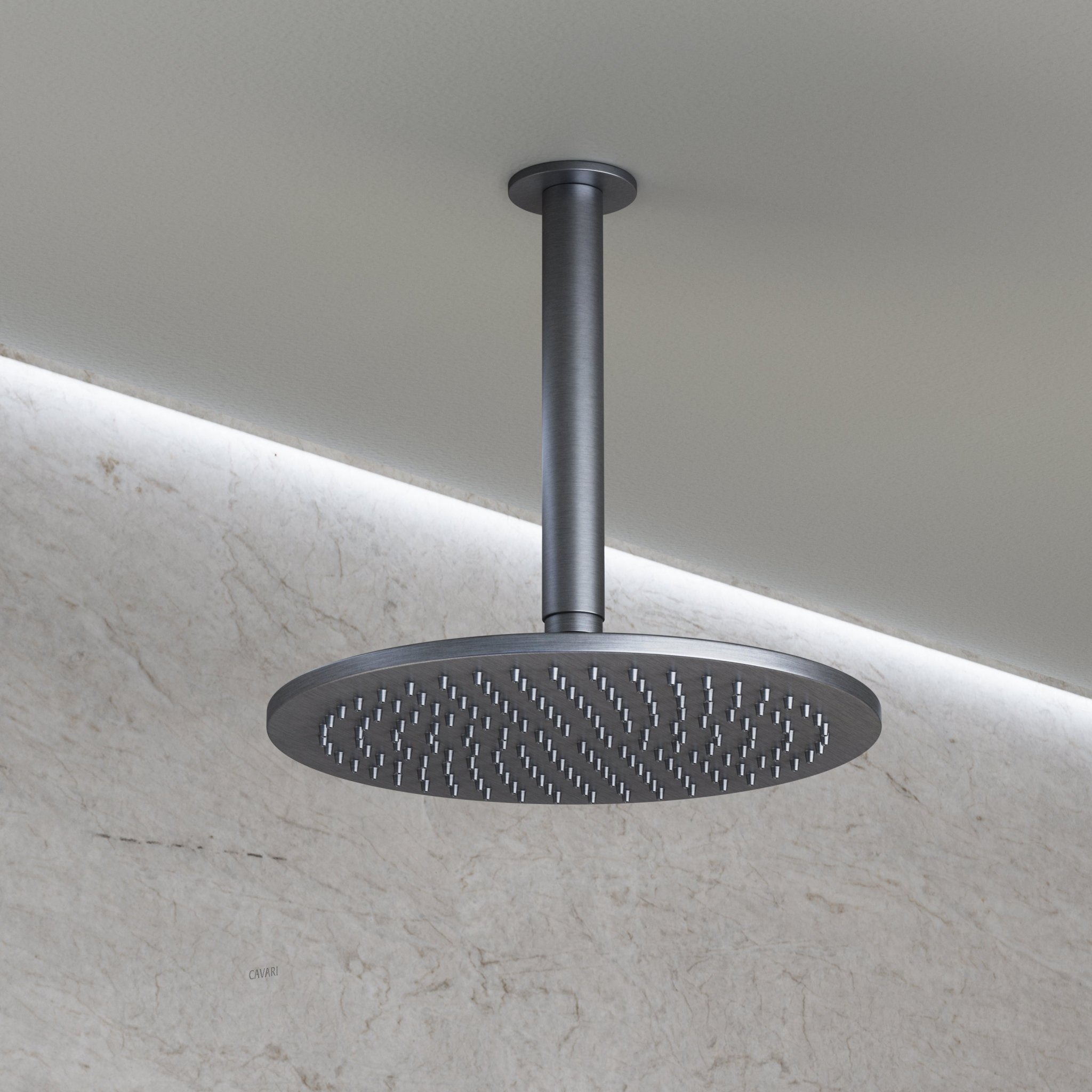 Image of Origin 3-Way Thermostatic Shower Set – Ceiling Mounted Overhead, Slide Rail Hand Shower & Short Spout - Cavari