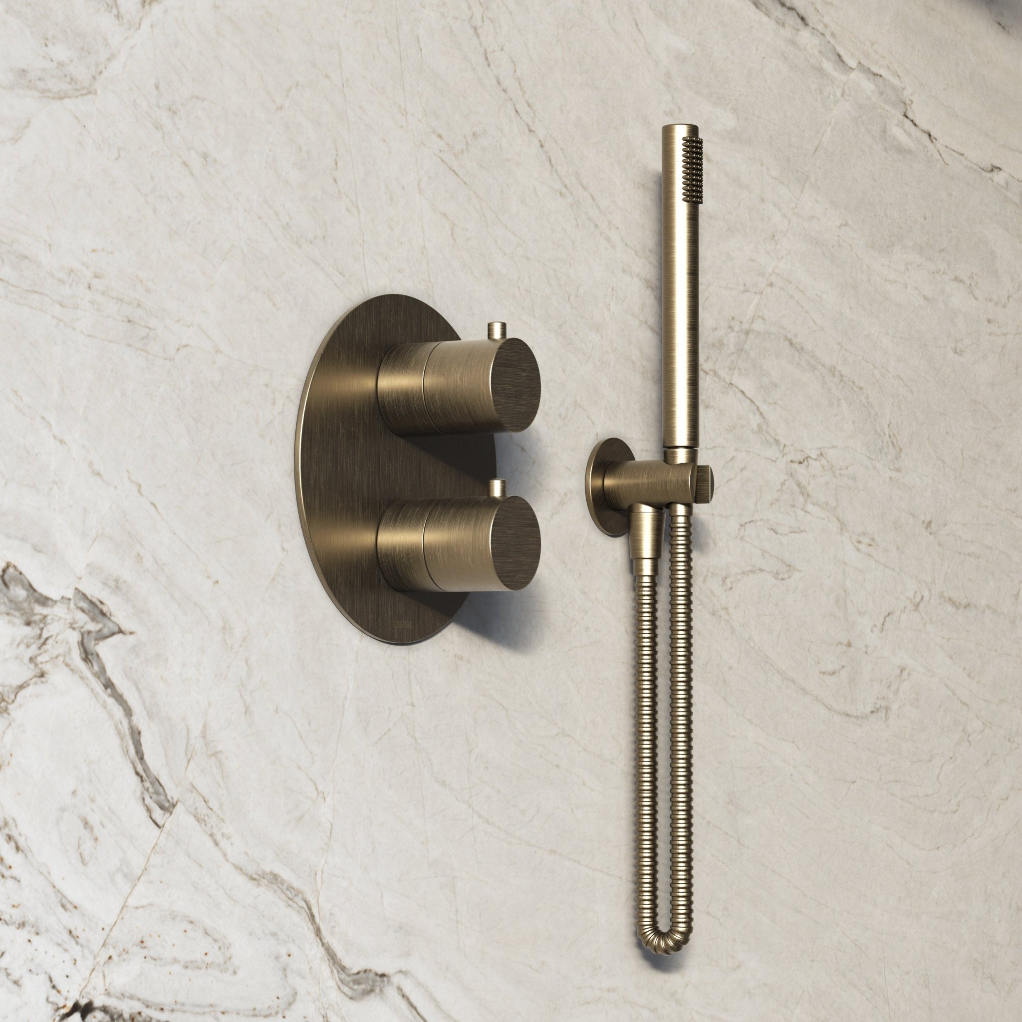 Image of Origin 3-Way Thermostatic Shower Set – Overhead, Straight Hand Shower & Short Spout - Cavari