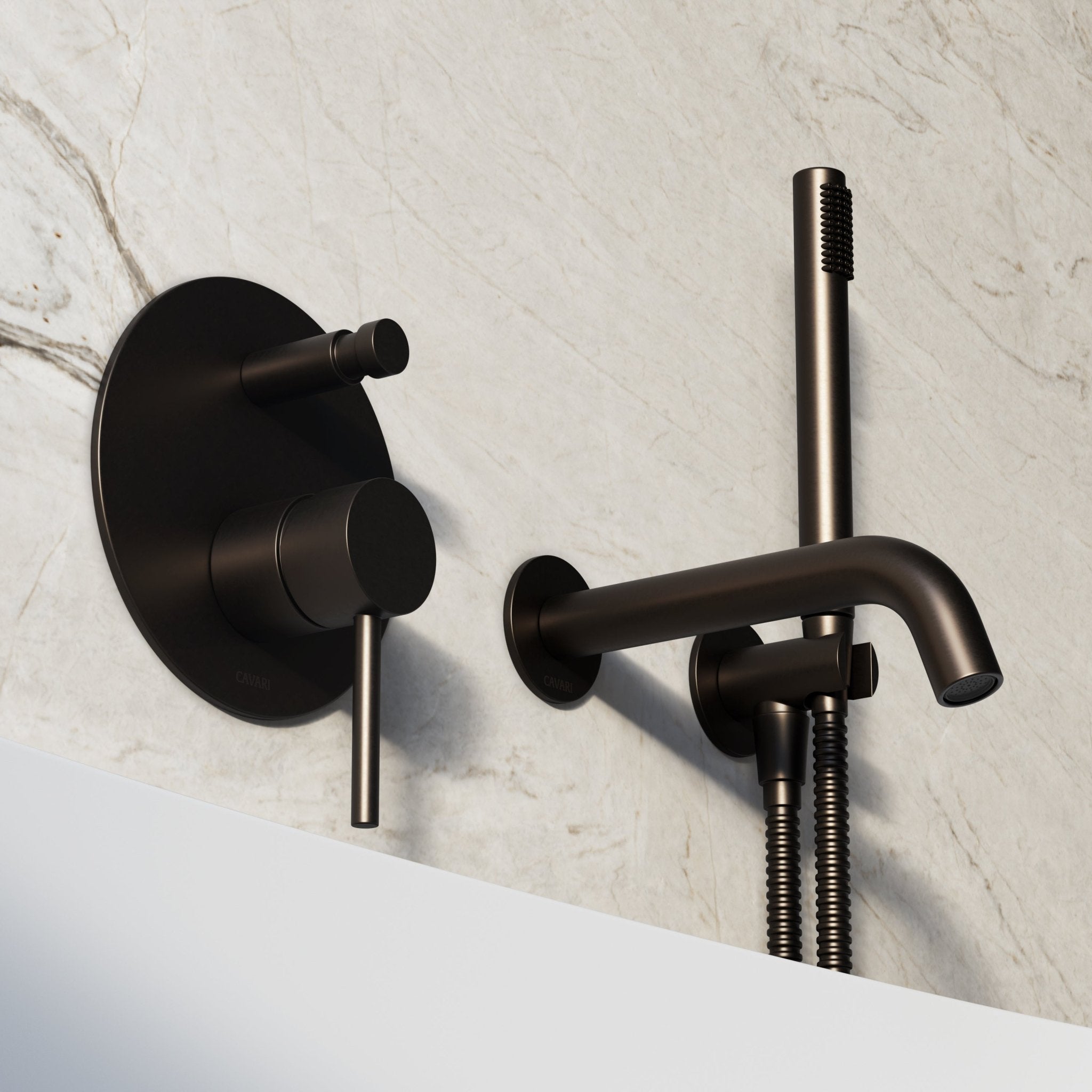 Image of Origin Bath Set – Long Spout with Diverter & Straight Hand Shower - Cavari