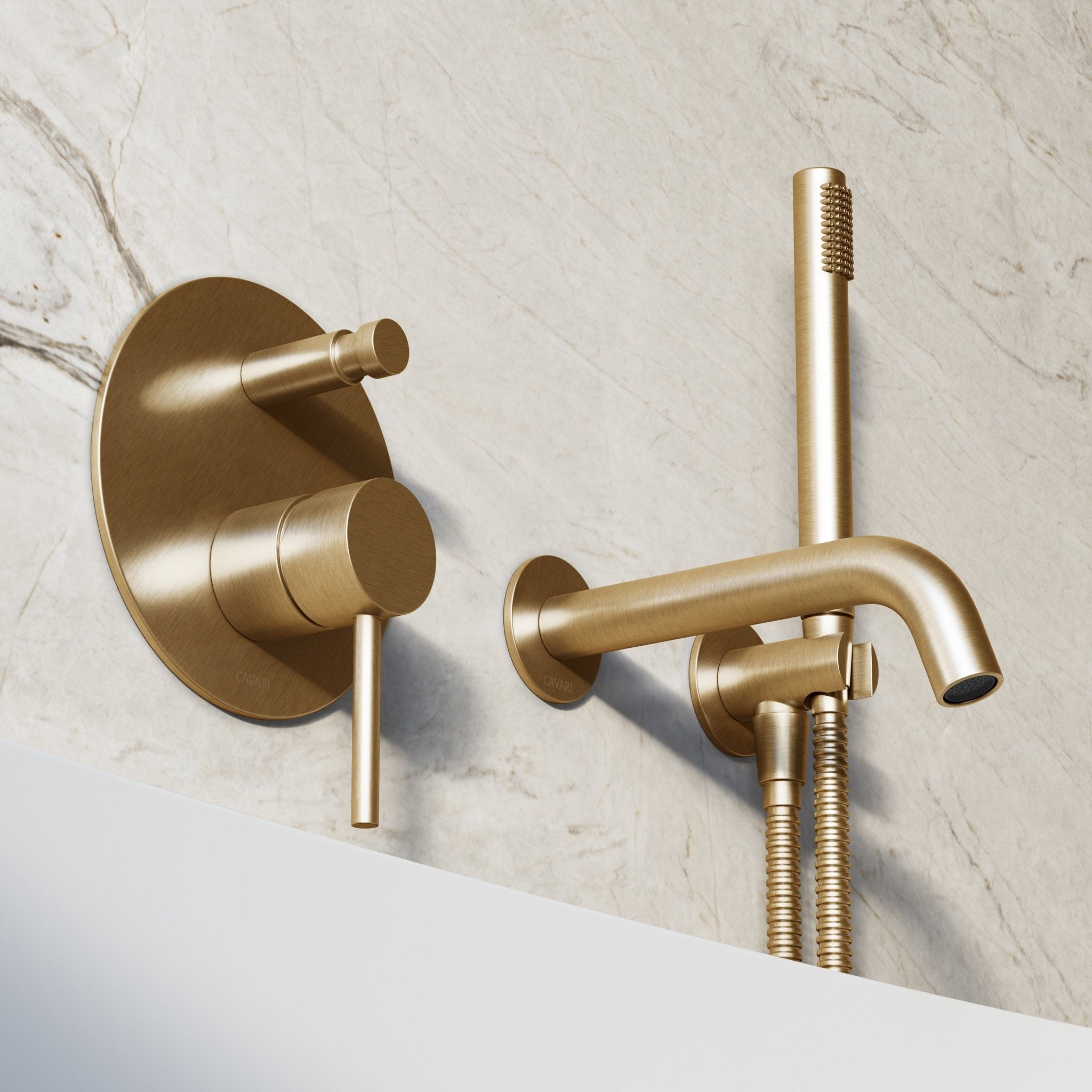 Image of Origin Bath Set – Long Spout with Diverter & Straight Hand Shower - Cavari