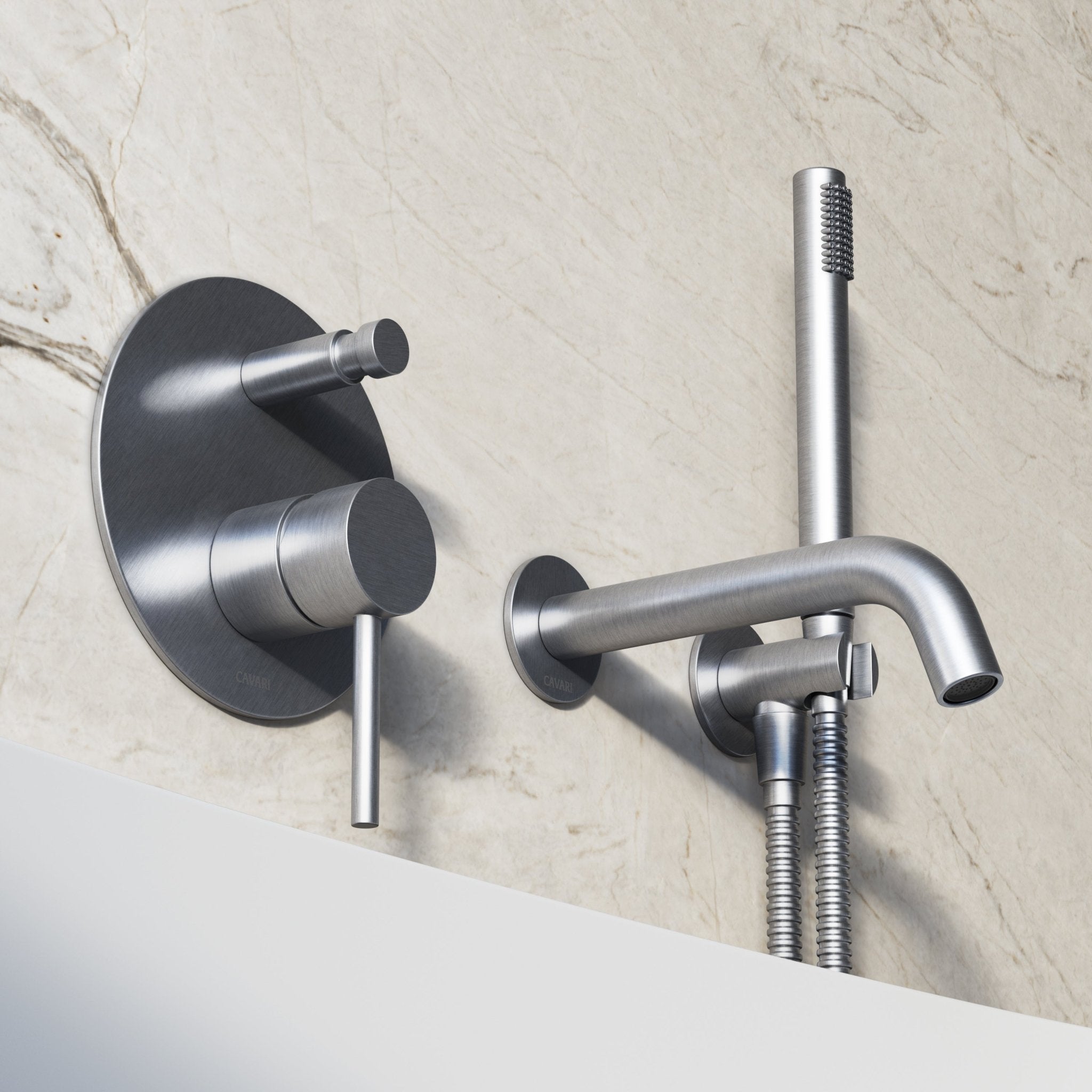 Image of Origin Bath Set – Long Spout with Diverter & Straight Hand Shower - Cavari