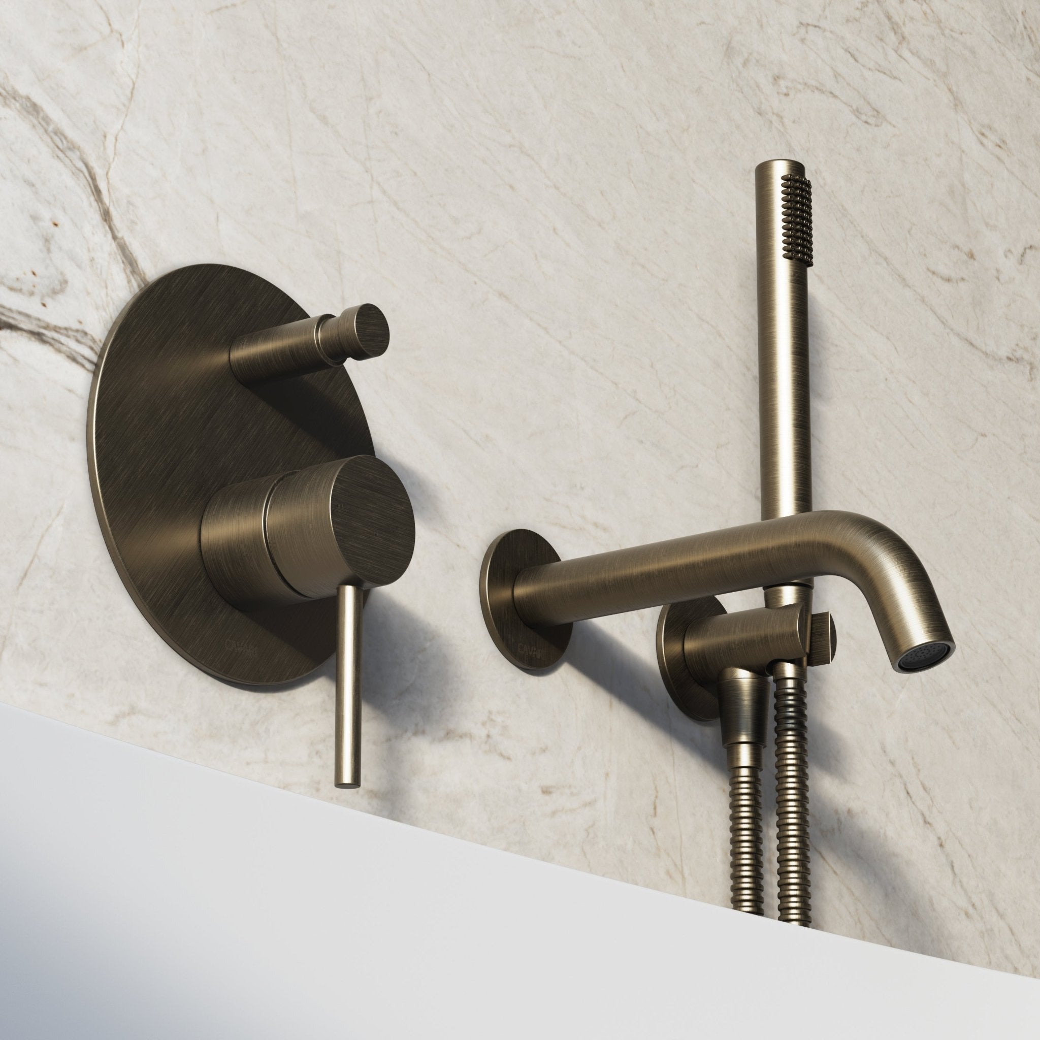 Image of Origin Bath Set – Long Spout with Diverter & Straight Hand Shower - Cavari