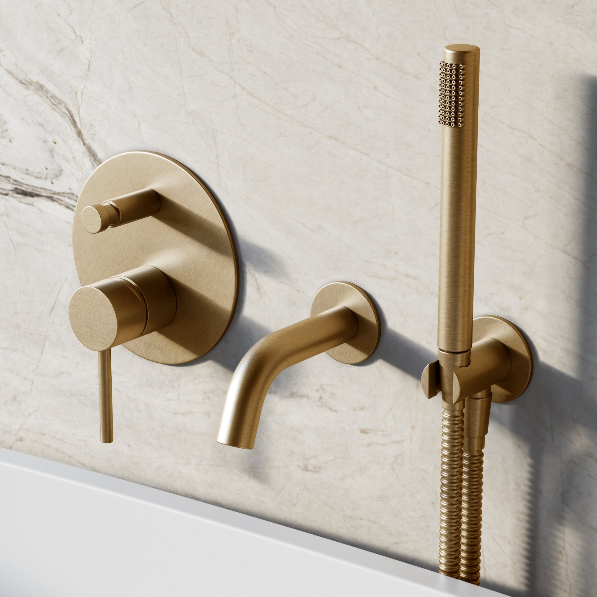Image of Origin Bath Set – Short Spout with Diverter & Straight Hand Shower - Cavari