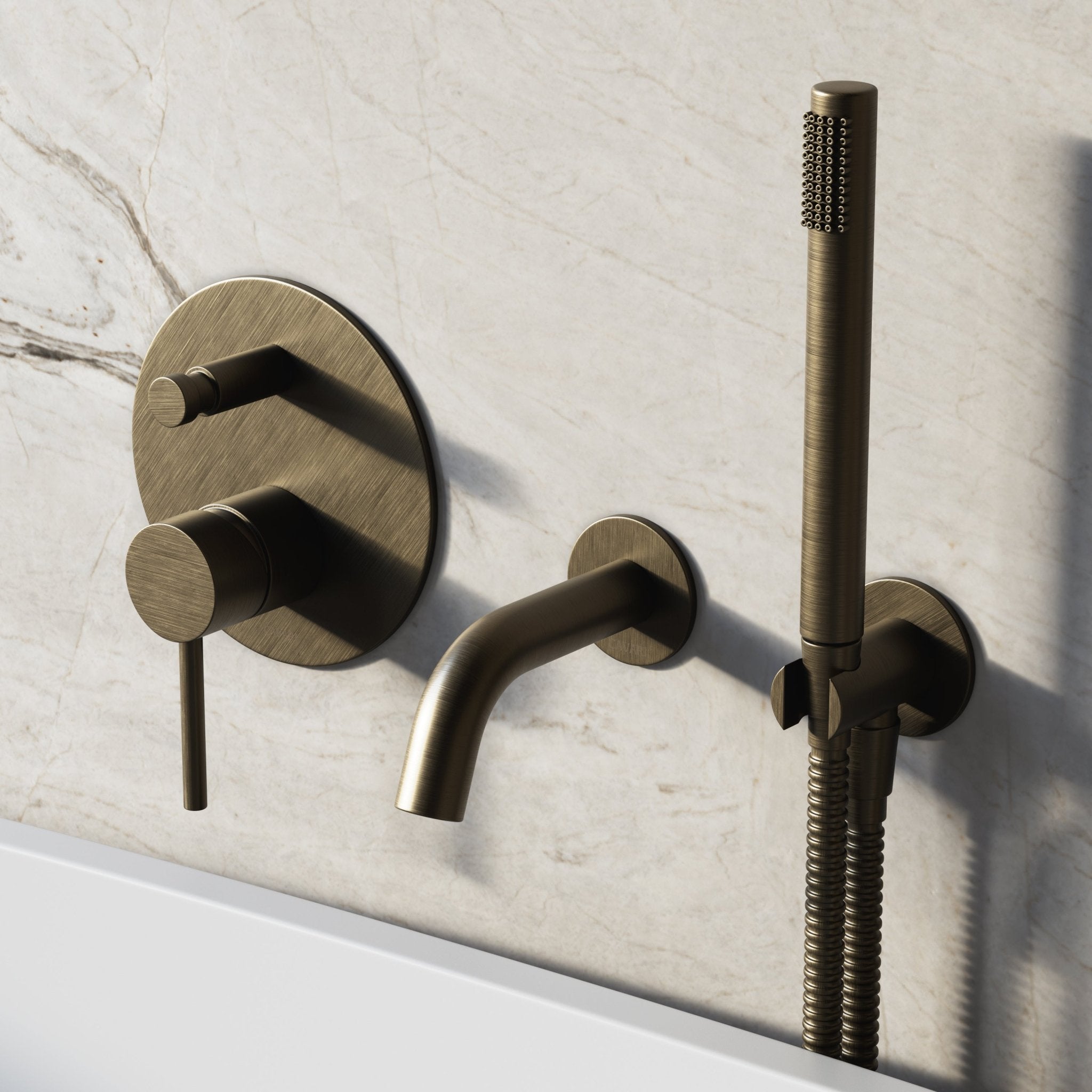 Image of Origin Bath Set – Short Spout with Diverter & Straight Hand Shower - Cavari