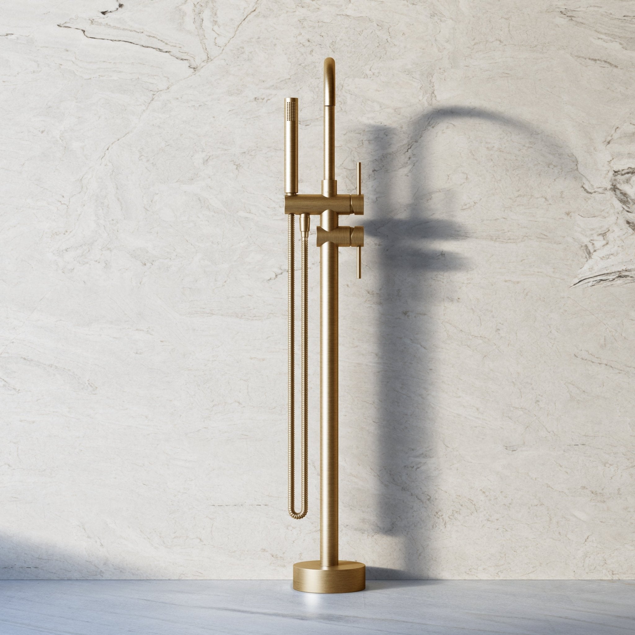 Image of Origin Floor Standing Bath Mixer with Hand Shower - Cavari