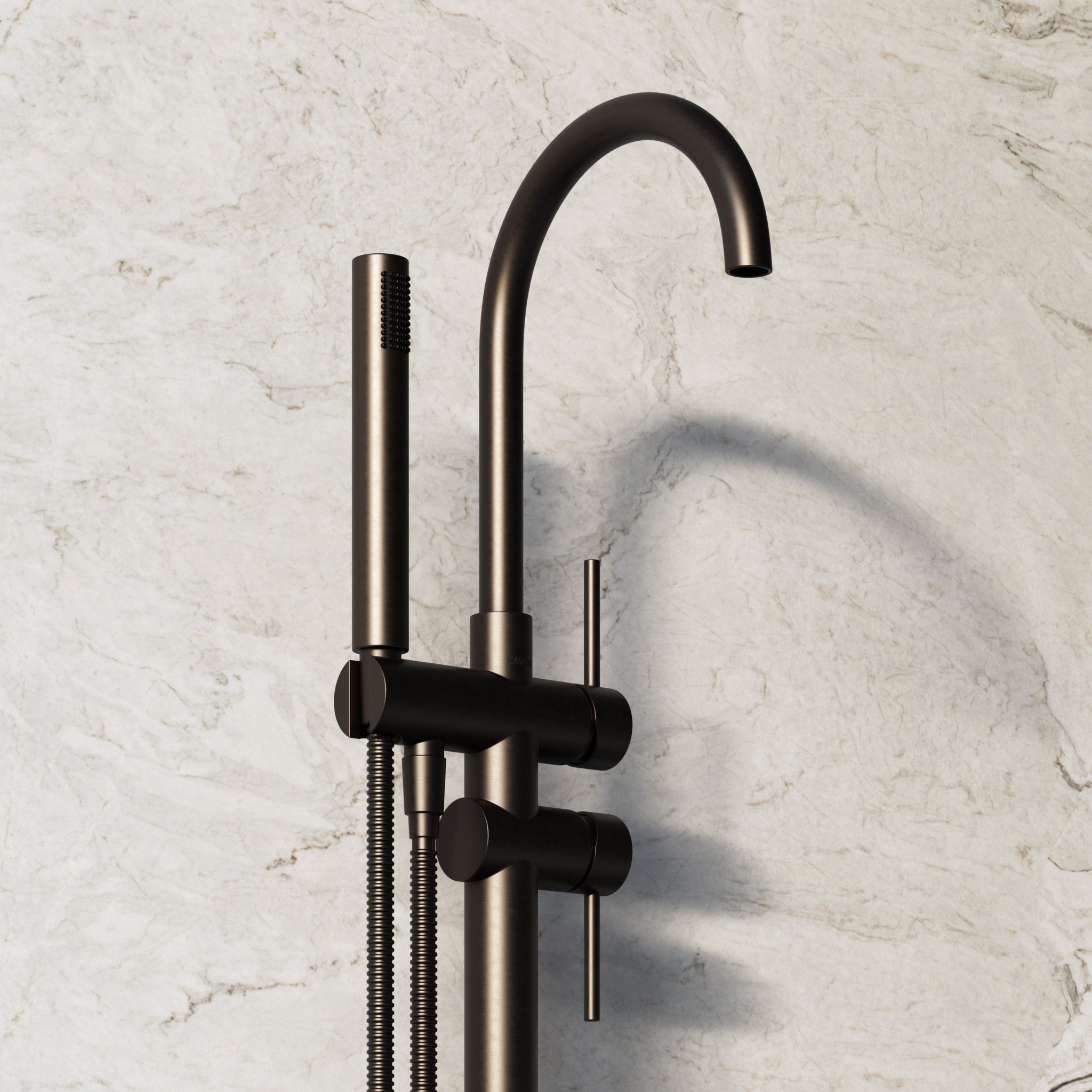 Image of Origin Floor Standing Bath Mixer with Hand Shower - Cavari