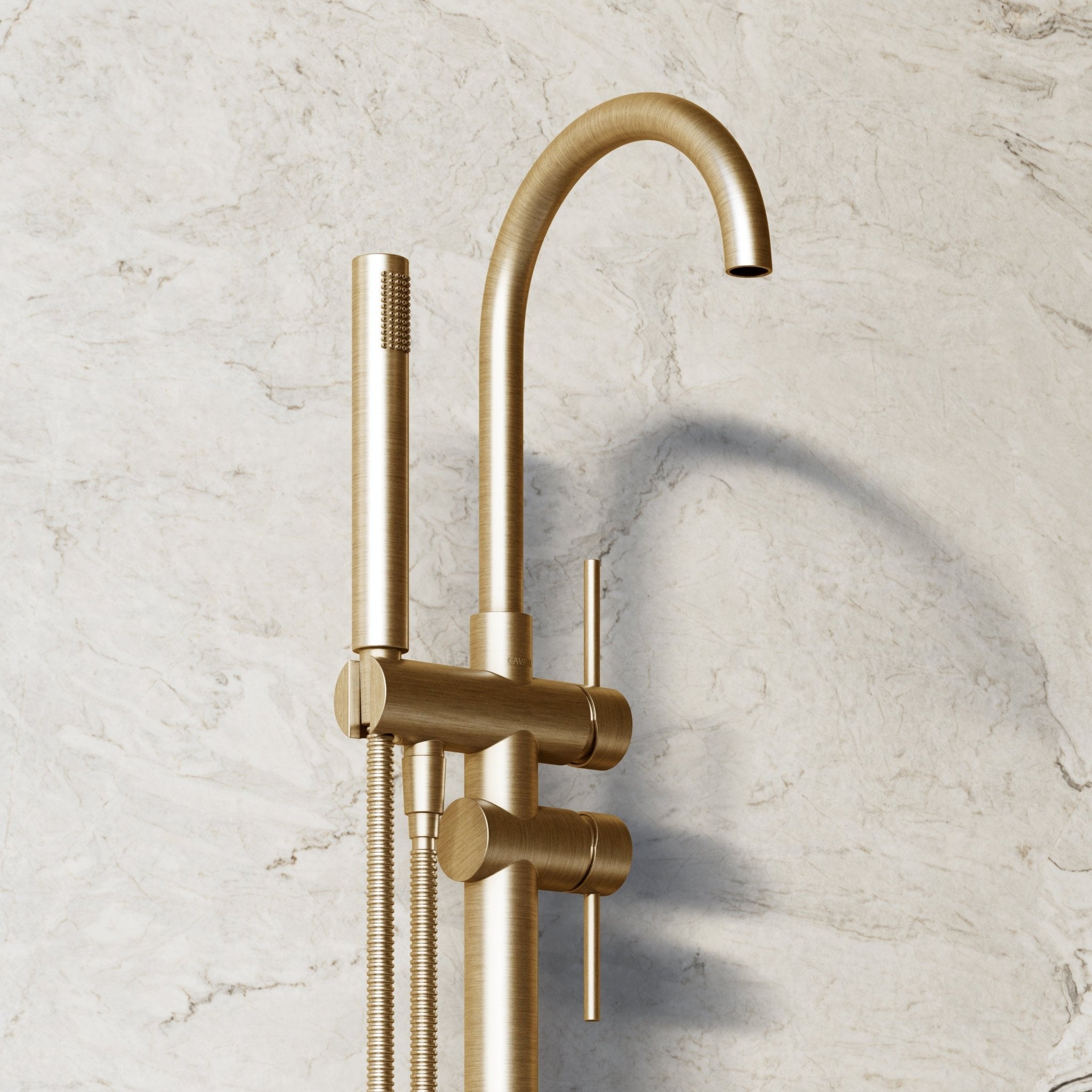 Image of Origin Floor Standing Bath Mixer with Hand Shower - Cavari
