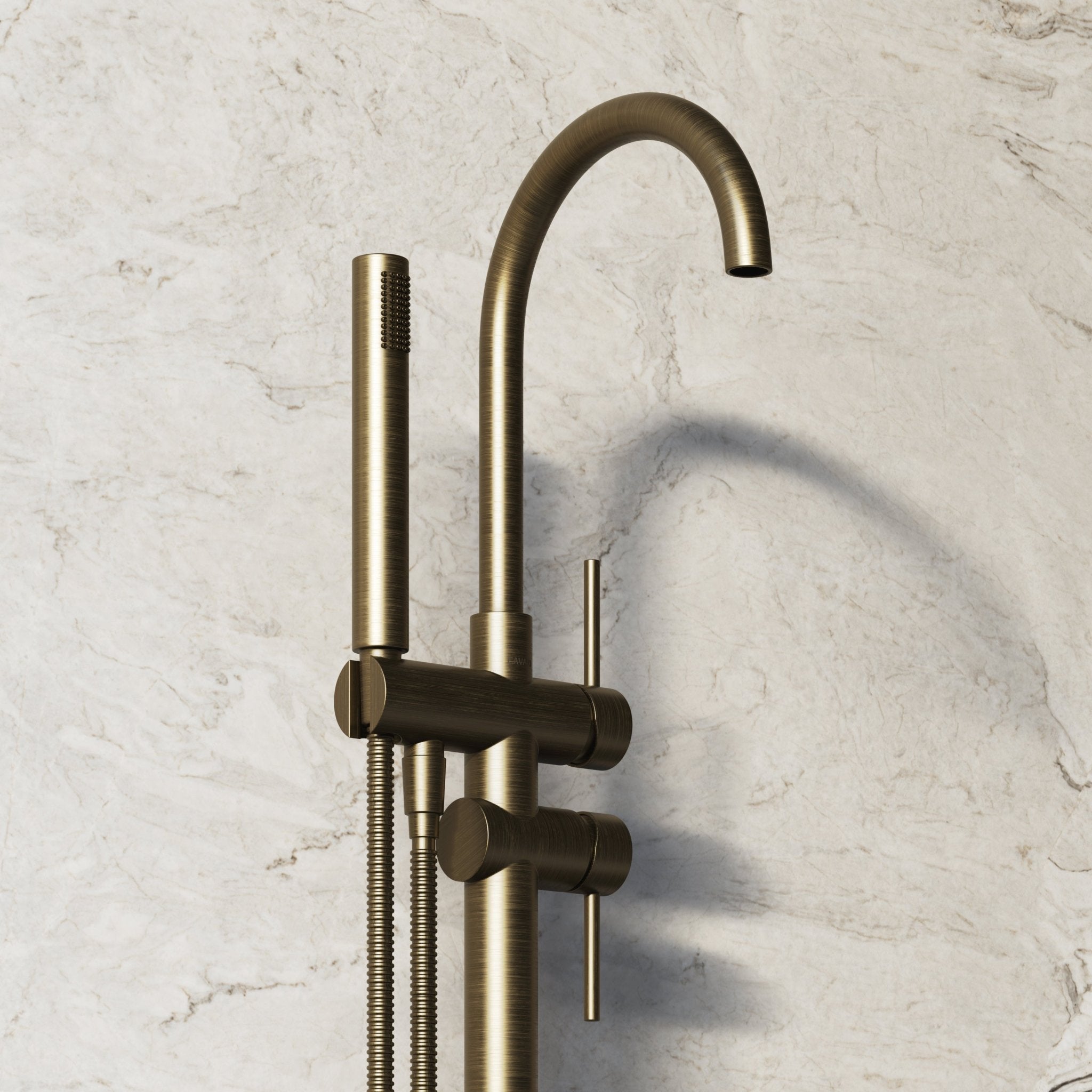 Image of Origin Floor Standing Bath Mixer with Hand Shower - Cavari