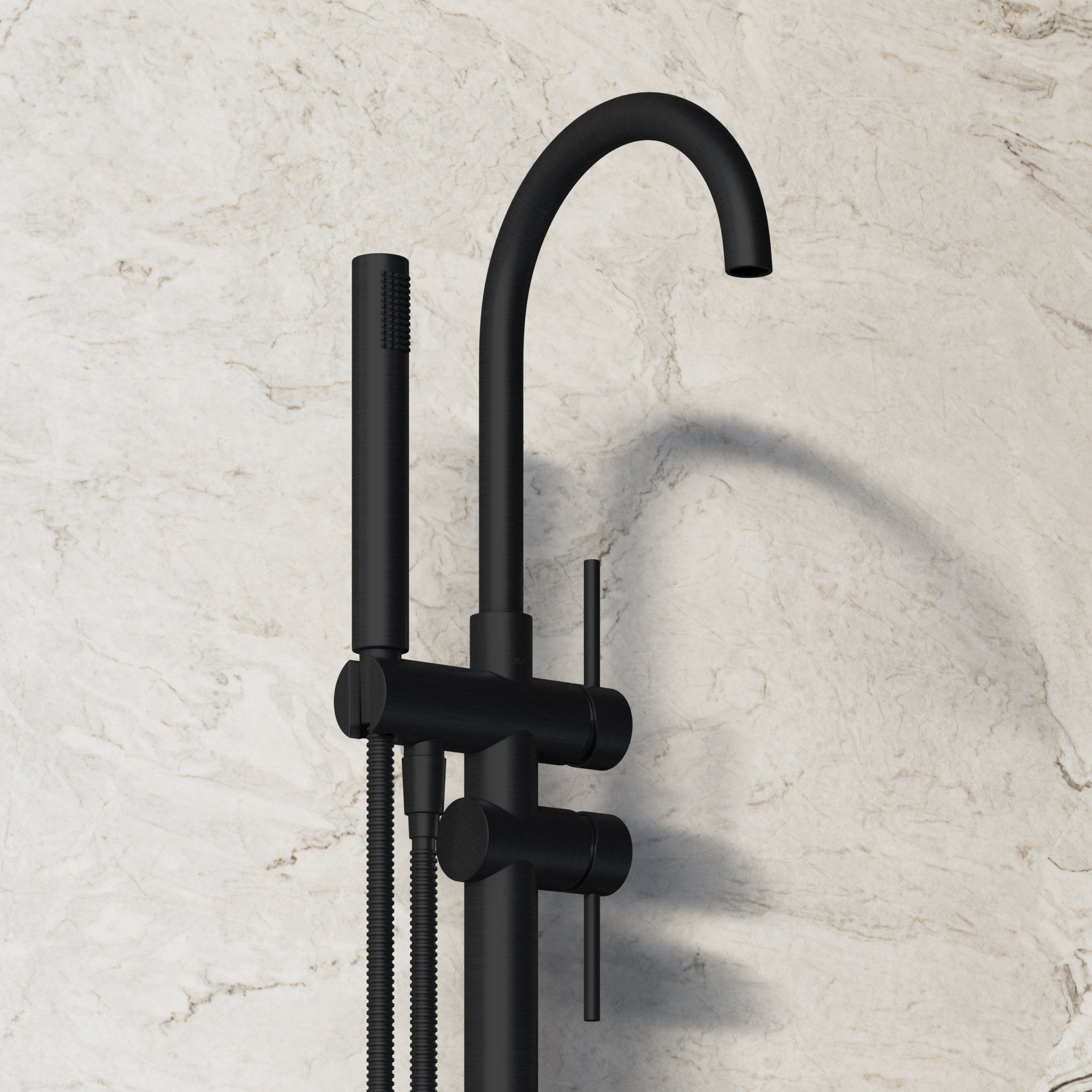 Image of Origin Floor Standing Bath Mixer with Hand Shower - Cavari