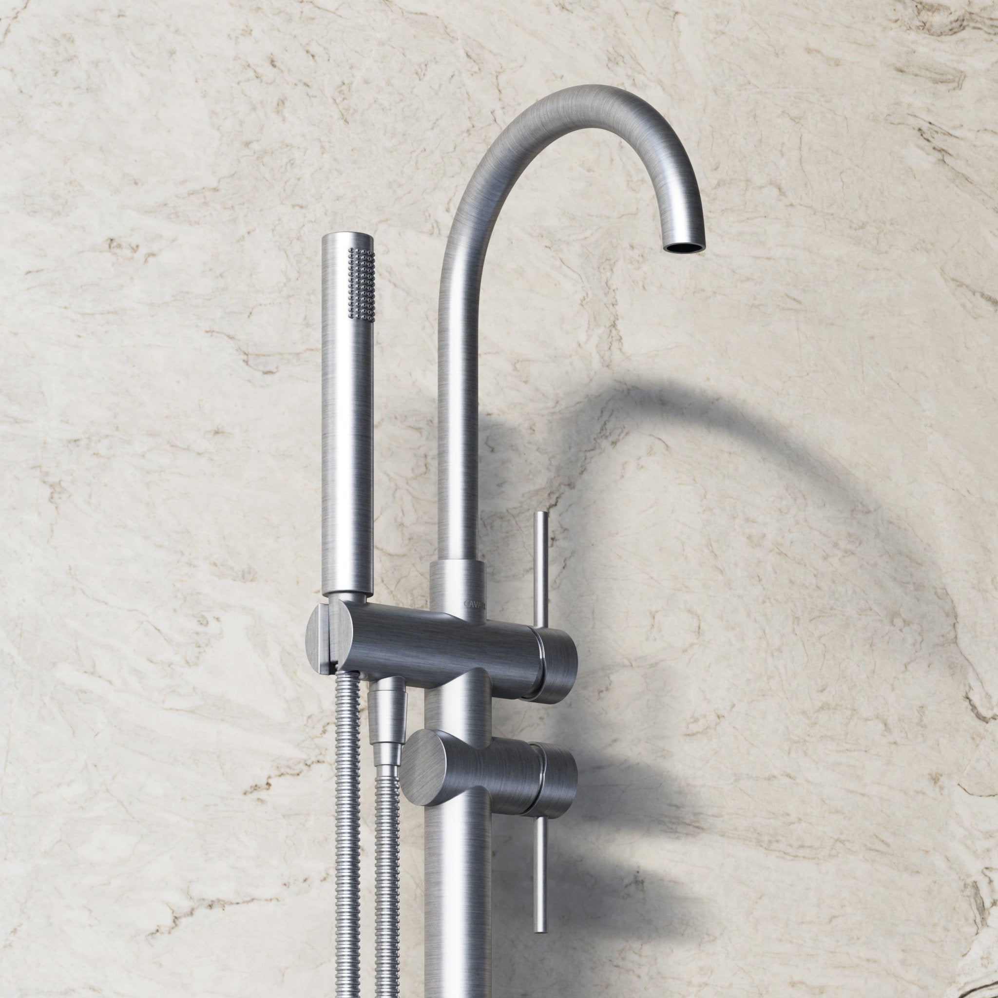 Image of Origin Floor Standing Bath Mixer with Hand Shower - Cavari