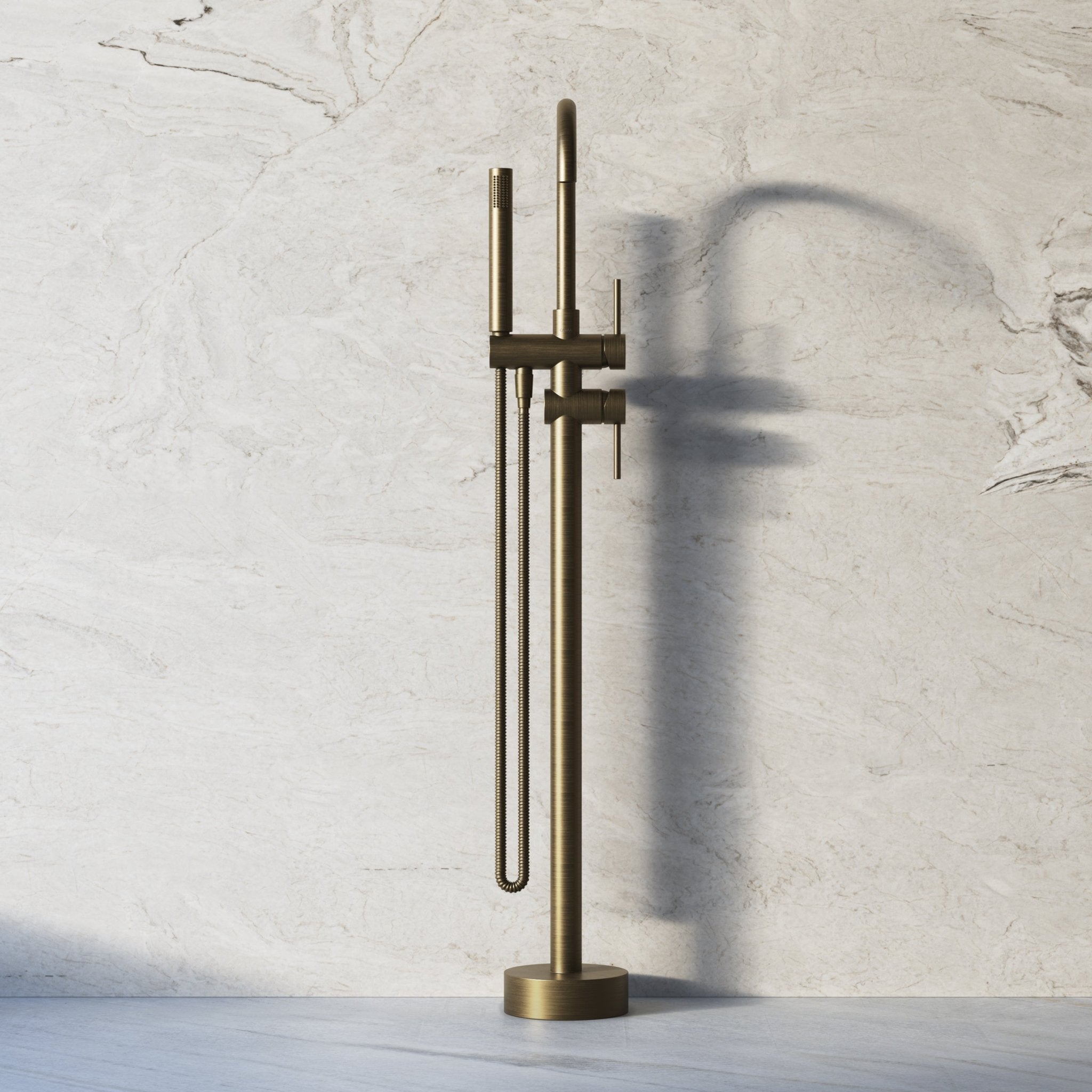 Image of Origin Floor Standing Bath Mixer with Hand Shower - Cavari