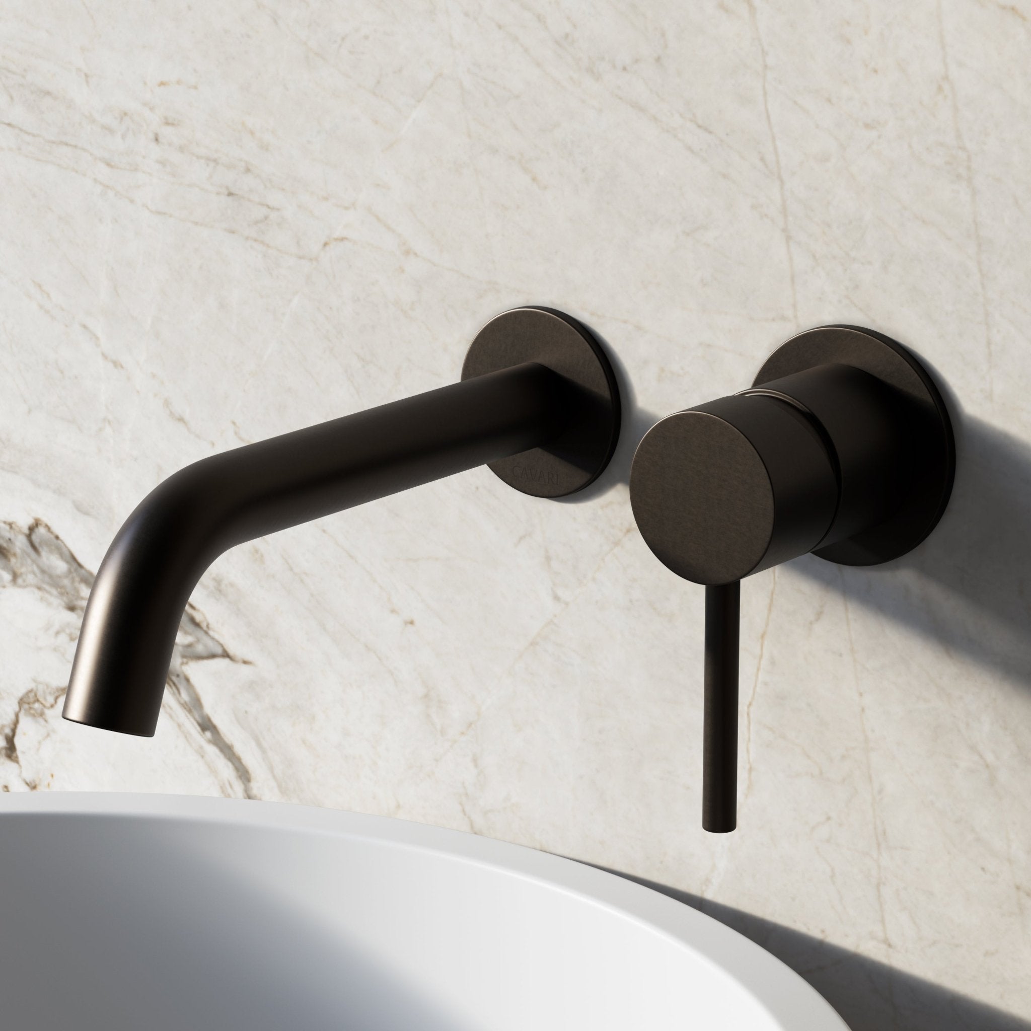 Image of Origin Long Spout Wall Mounted Basin Mixer Tap - Cavari