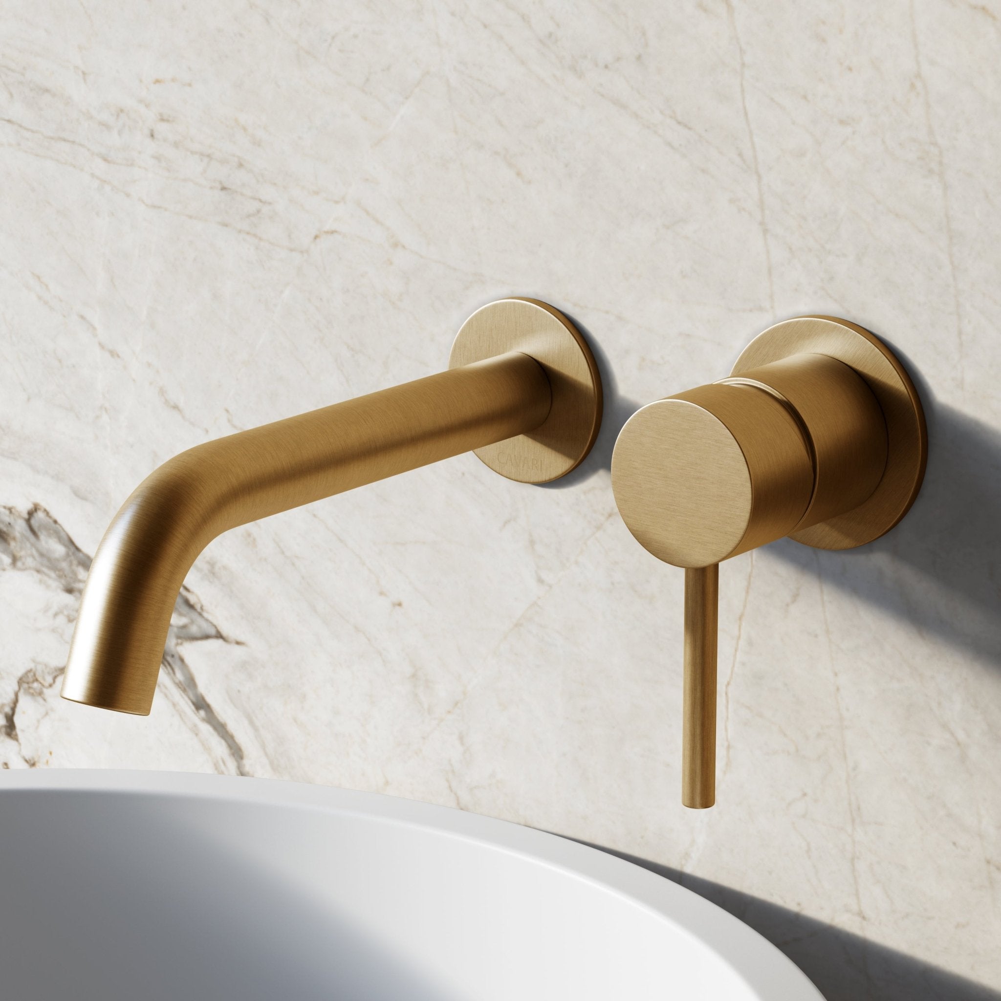 Image of Origin Long Spout Wall Mounted Basin Mixer Tap - Cavari