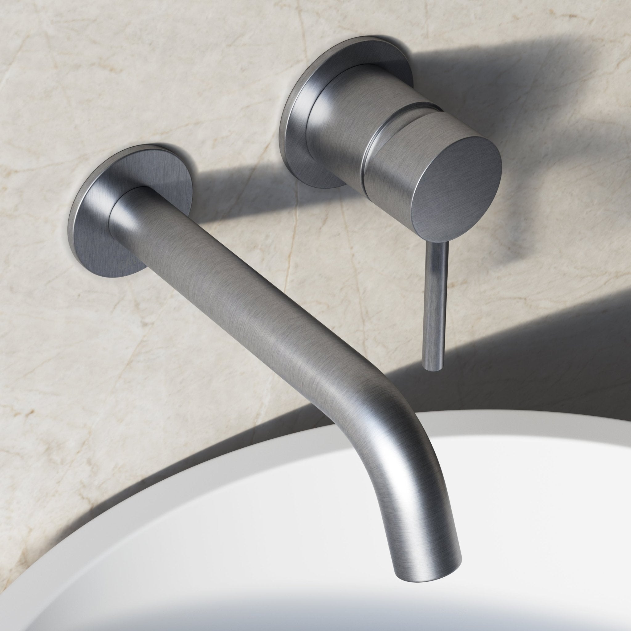 Image of Origin Long Spout Wall Mounted Basin Mixer Tap - Cavari