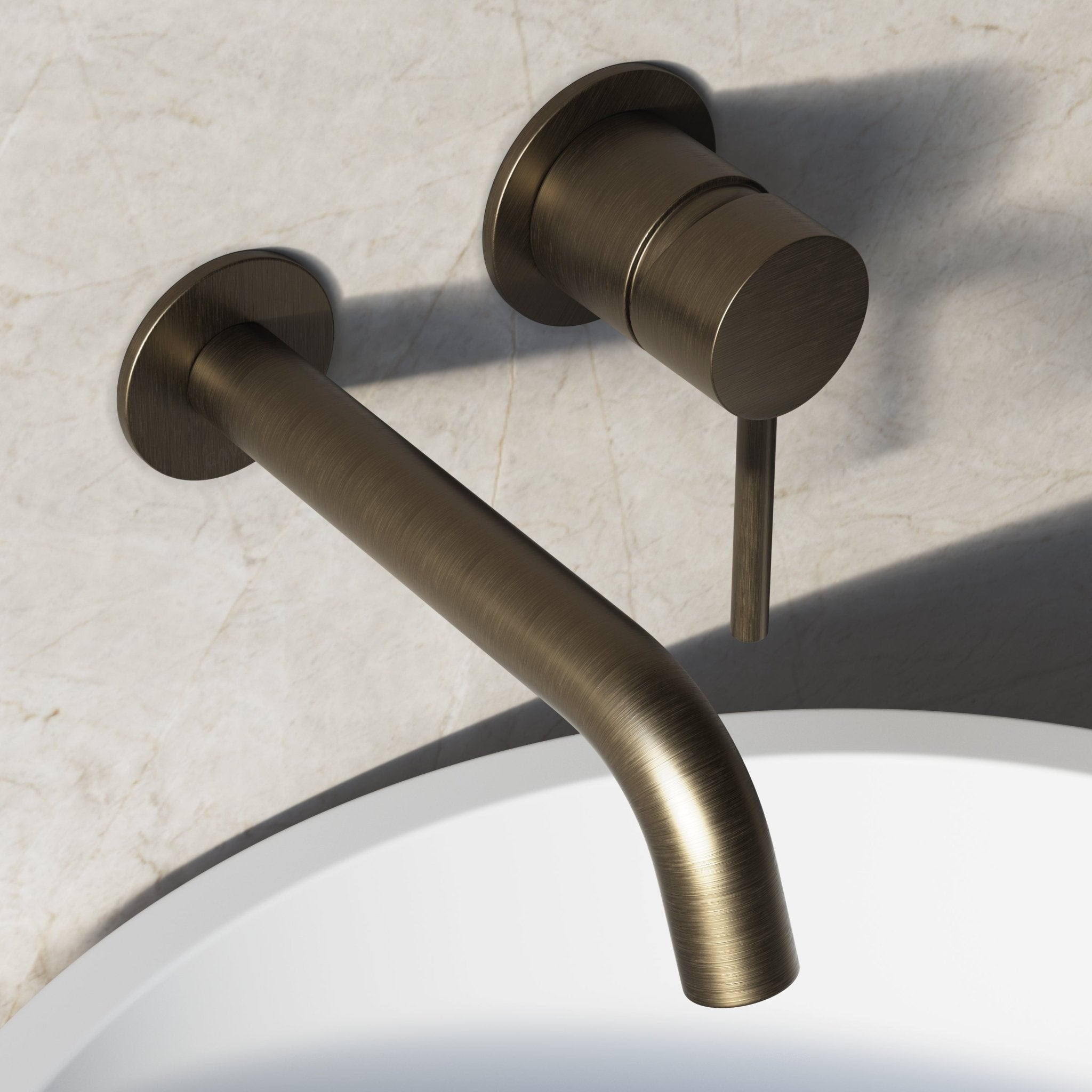 Image of Origin Long Spout Wall Mounted Basin Mixer Tap - Cavari