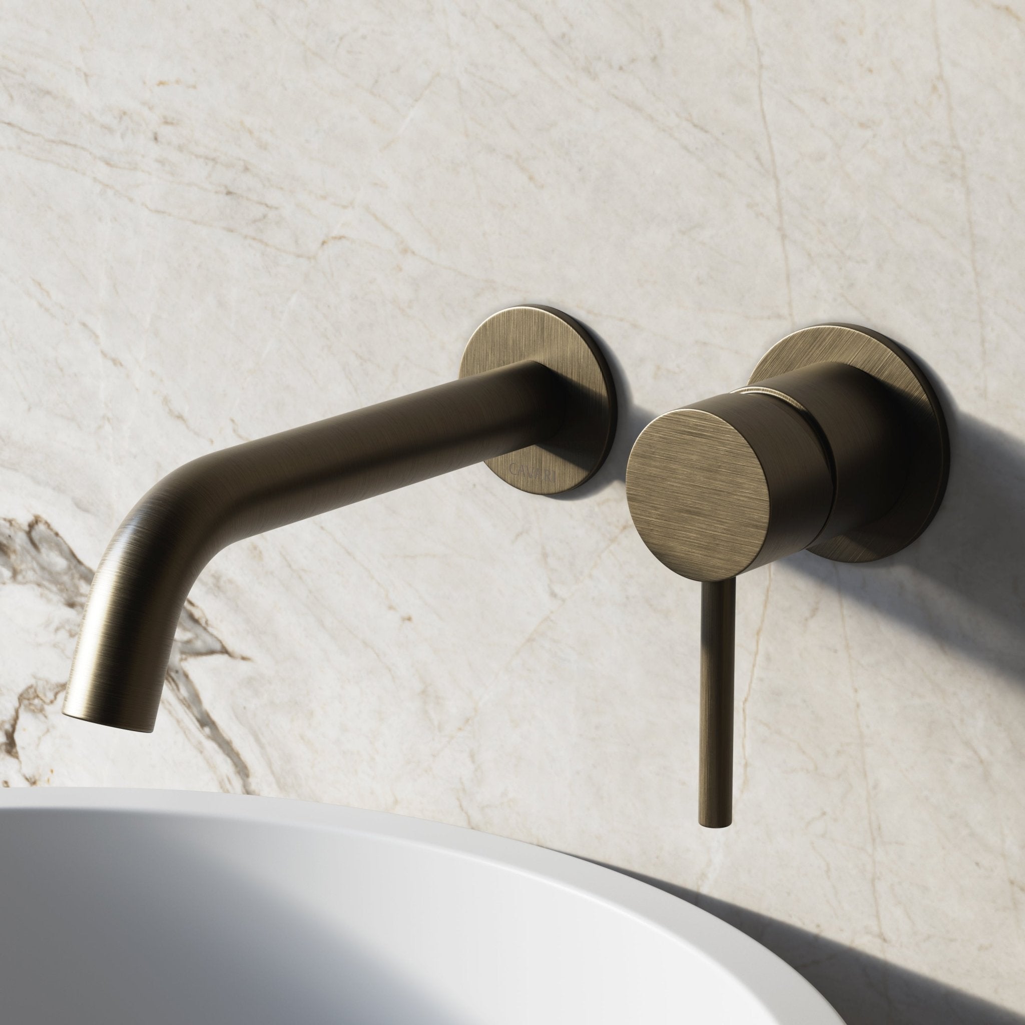 Image of Origin Long Spout Wall Mounted Basin Mixer Tap - Cavari