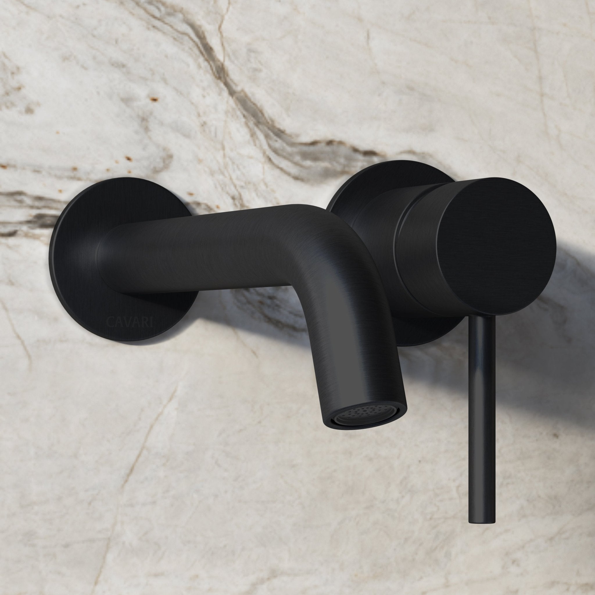 Image of Origin Long Spout Wall Mounted Bath Mixer Tap - Cavari