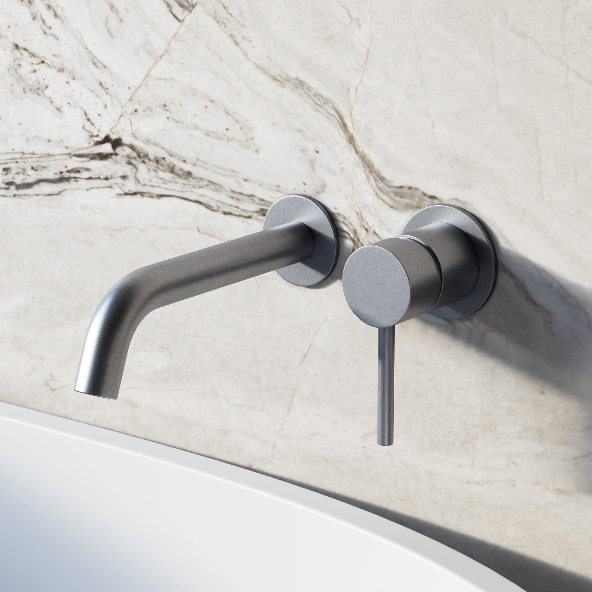 Image of Origin Long Spout Wall Mounted Bath Mixer Tap - Cavari