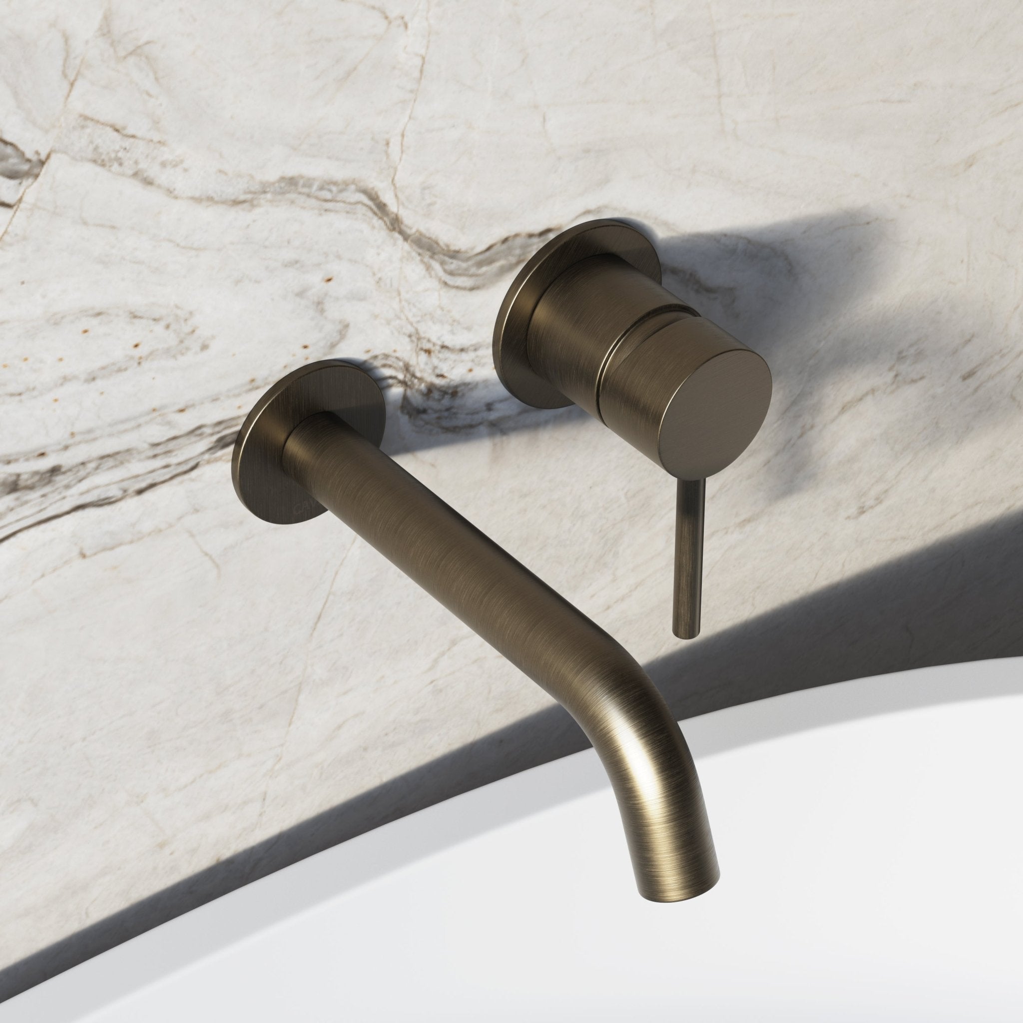 Image of Origin Long Spout Wall Mounted Bath Mixer Tap - Cavari
