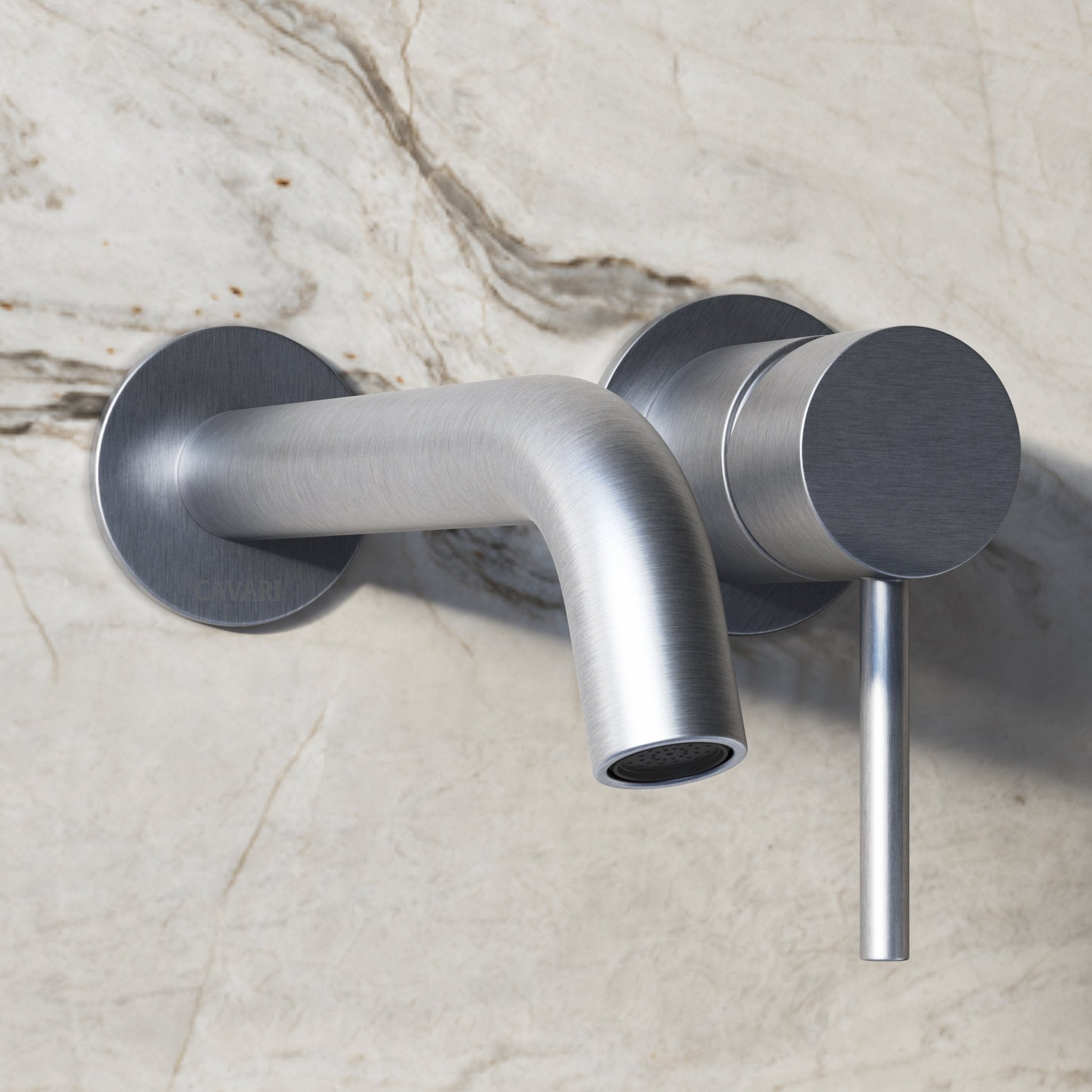 Image of Origin Long Spout Wall Mounted Bath Mixer Tap - Cavari