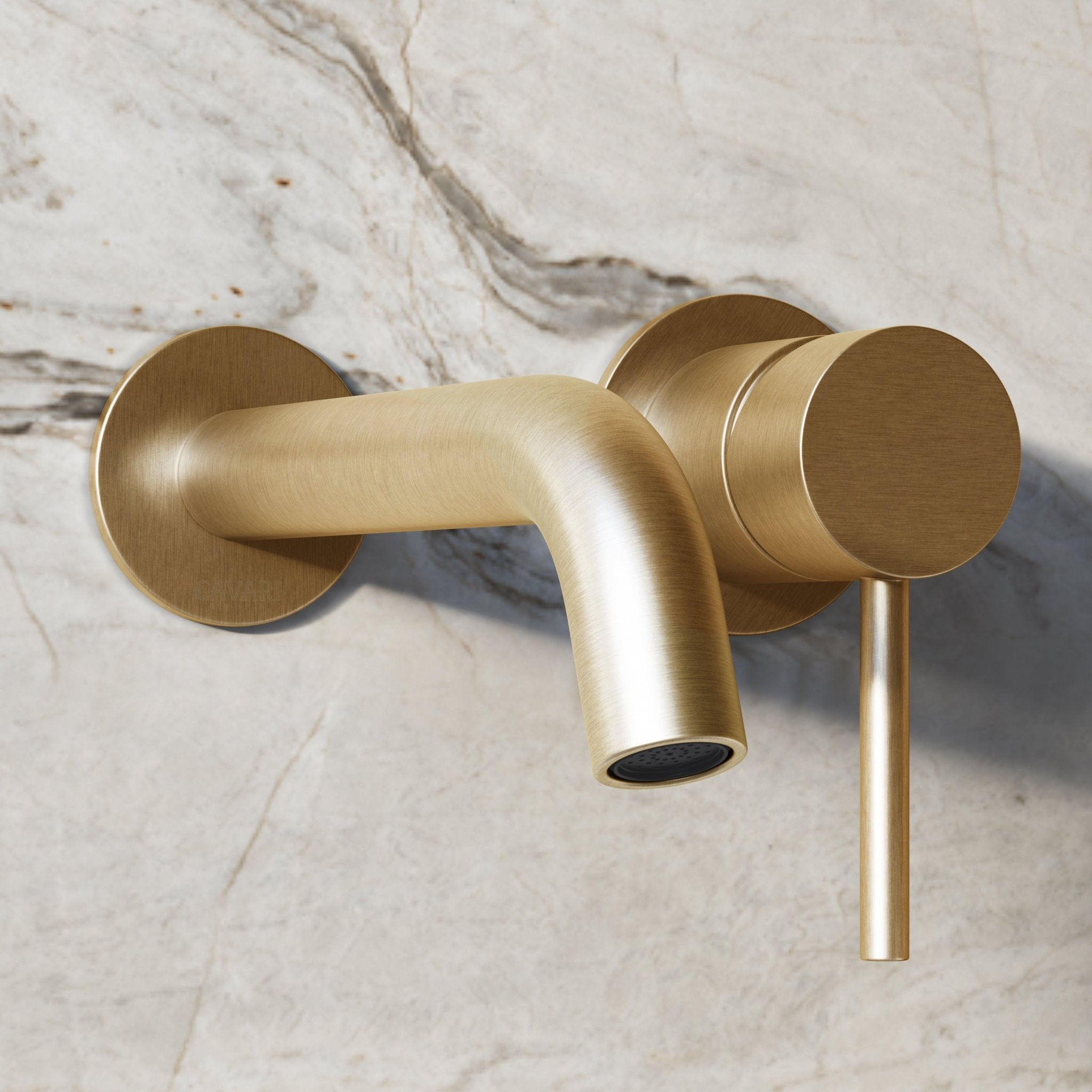 Image of Origin Long Spout Wall Mounted Bath Mixer Tap - Cavari
