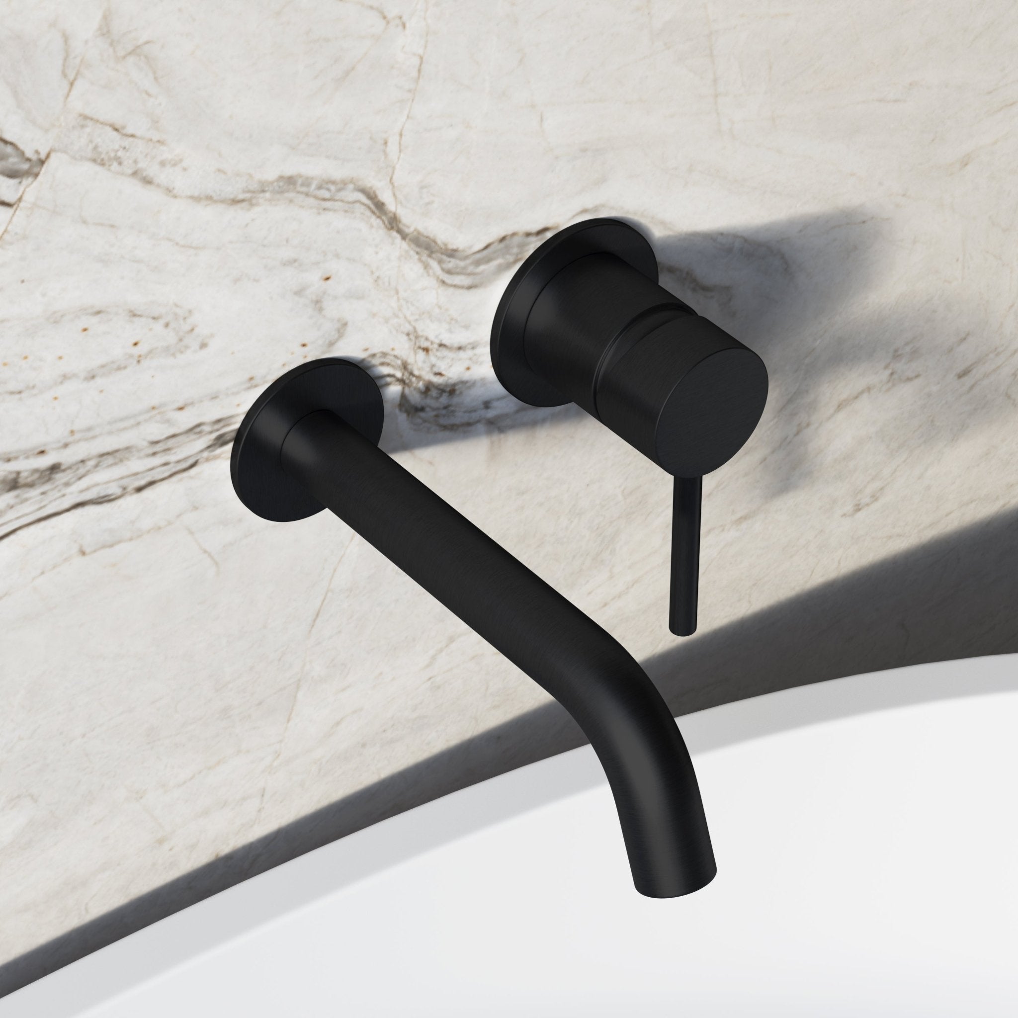 Image of Origin Long Spout Wall Mounted Bath Mixer Tap - Cavari
