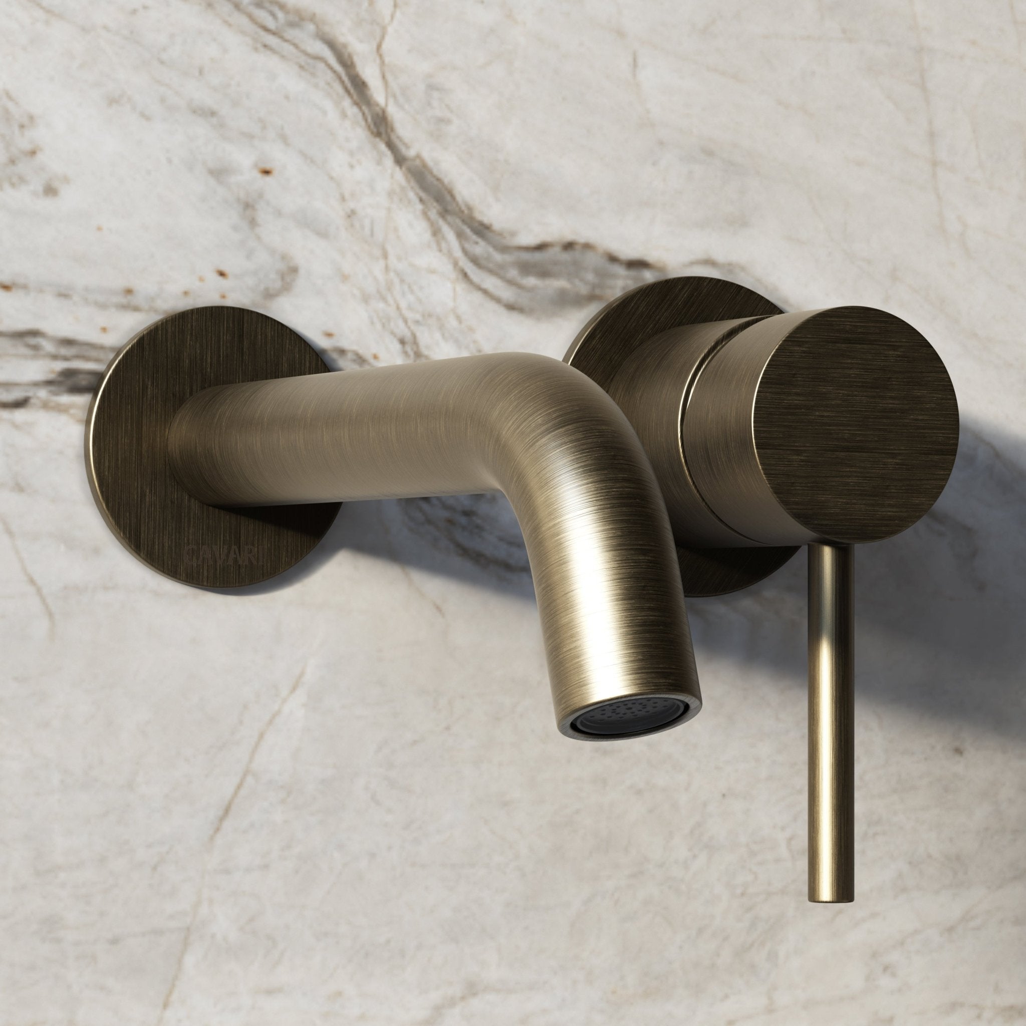 Image of Origin Long Spout Wall Mounted Bath Mixer Tap - Cavari
