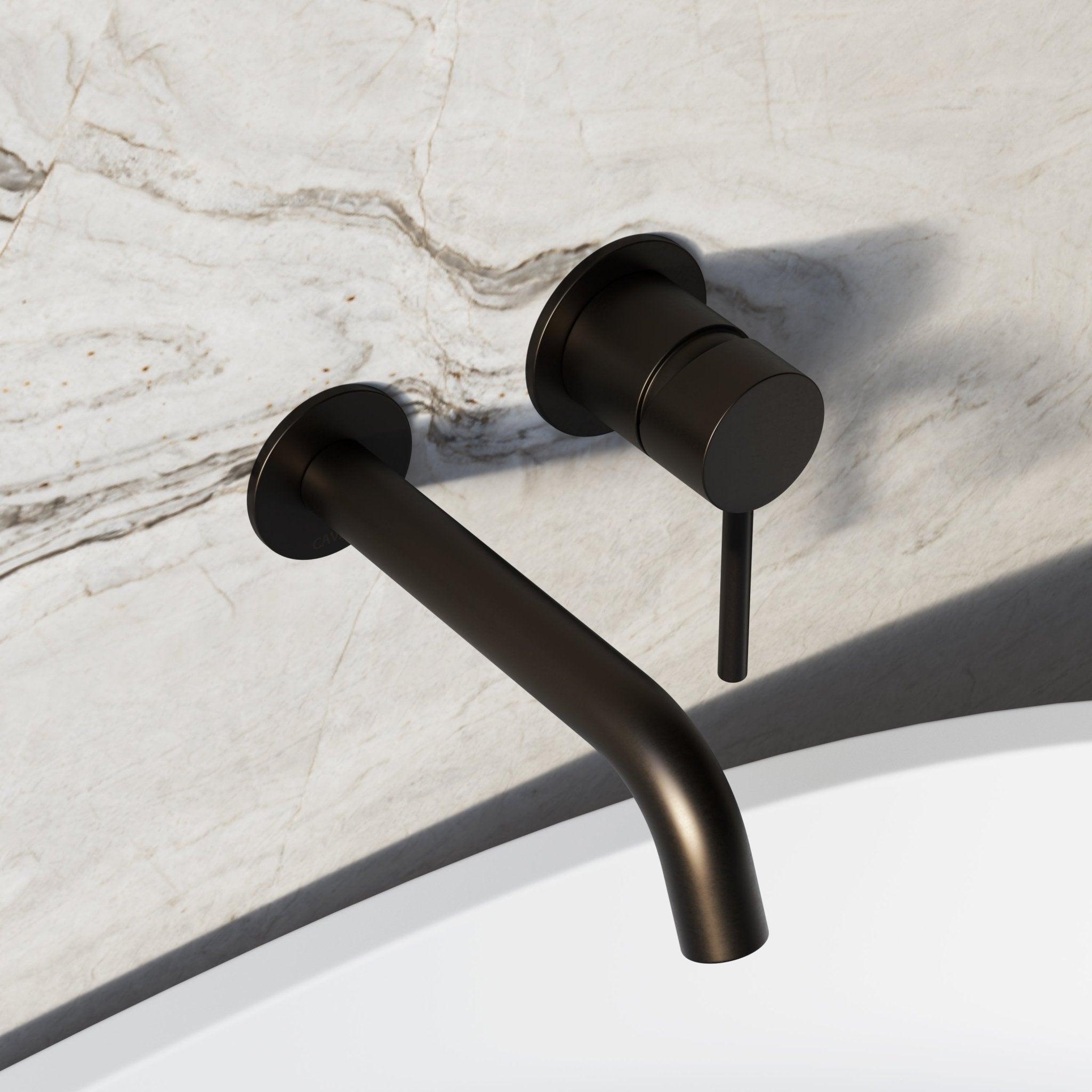 Image of Origin Long Spout Wall Mounted Bath Mixer Tap - Cavari