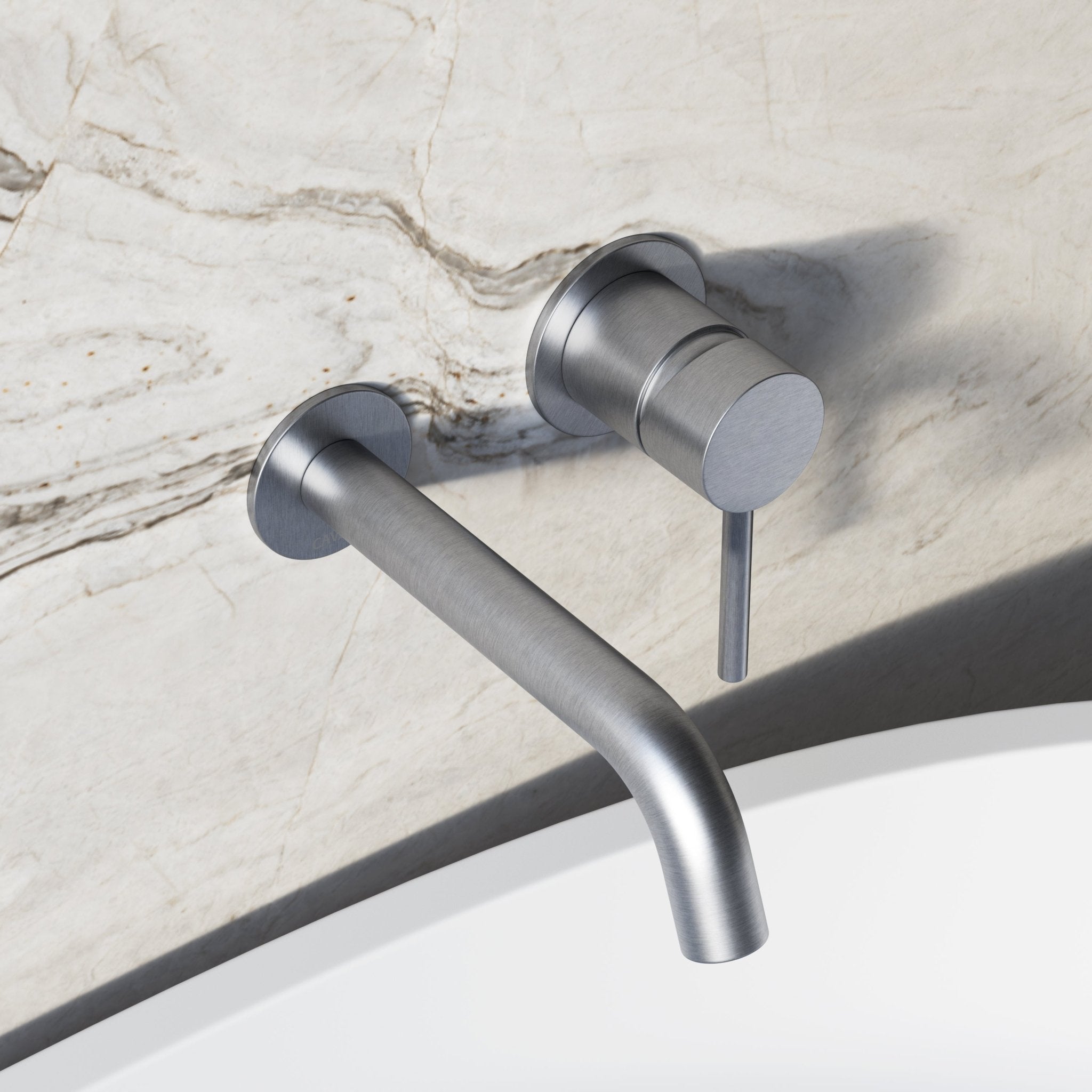 Image of Origin Long Spout Wall Mounted Bath Mixer Tap - Cavari