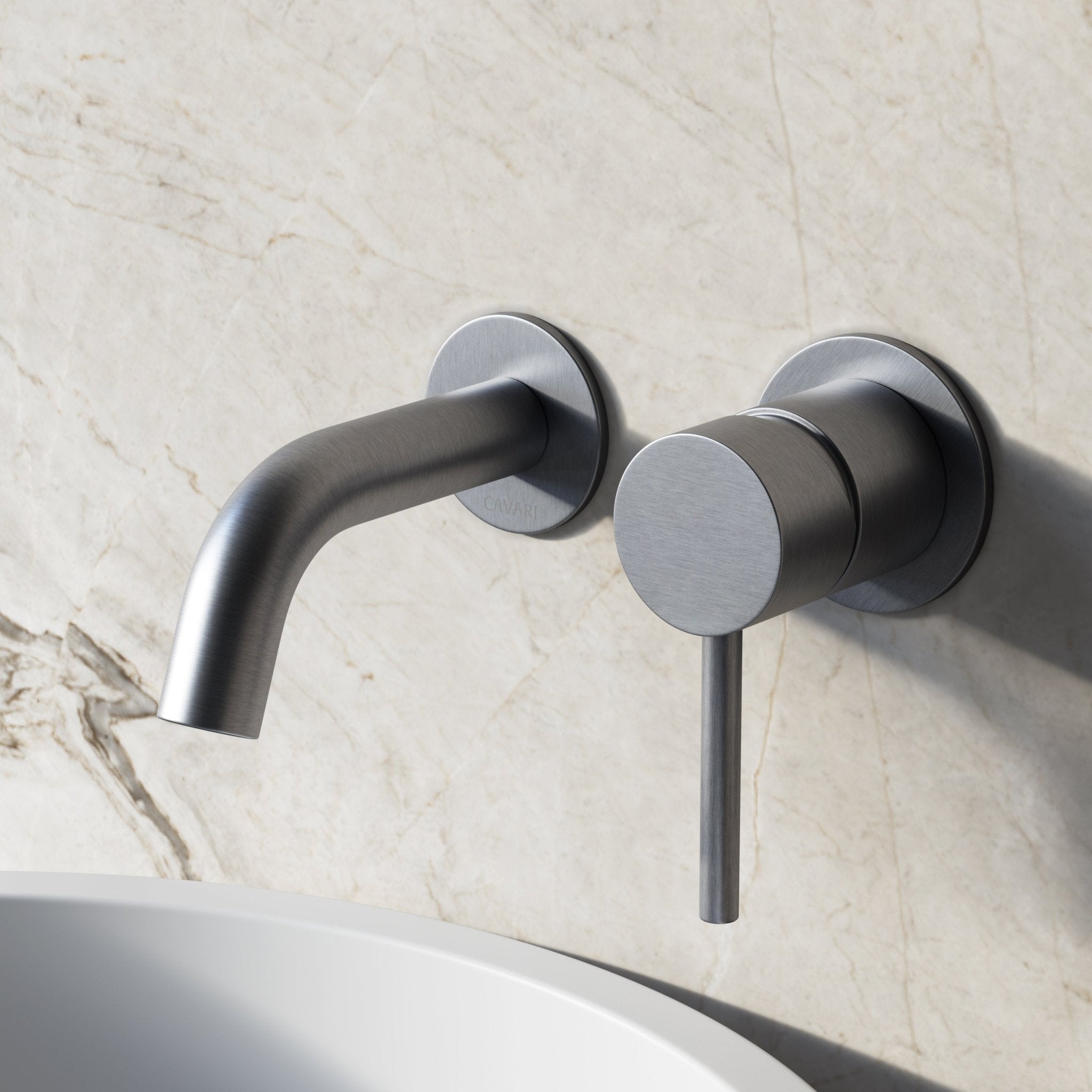 Image of Origin Short Spout Wall Mounted Basin Mixer Tap - Cavari