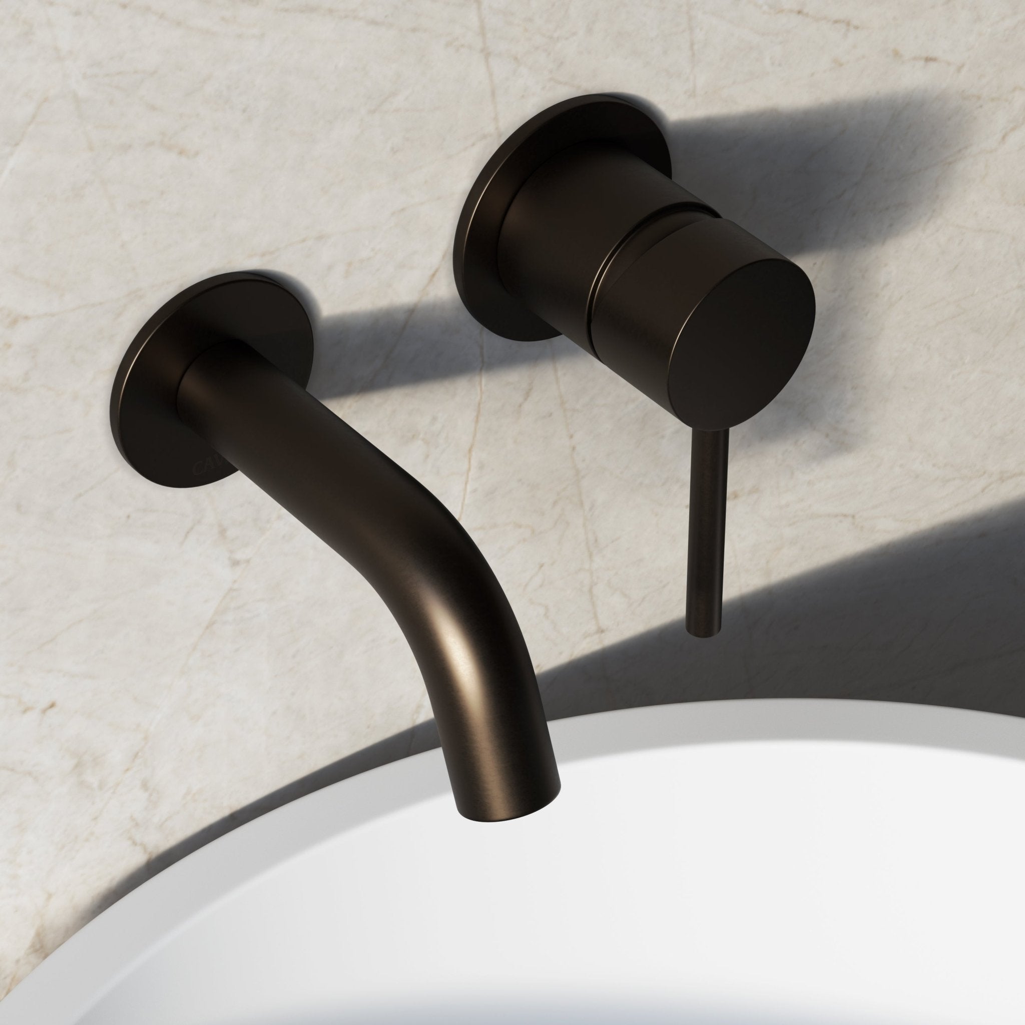 Image of Origin Short Spout Wall Mounted Basin Mixer Tap - Cavari