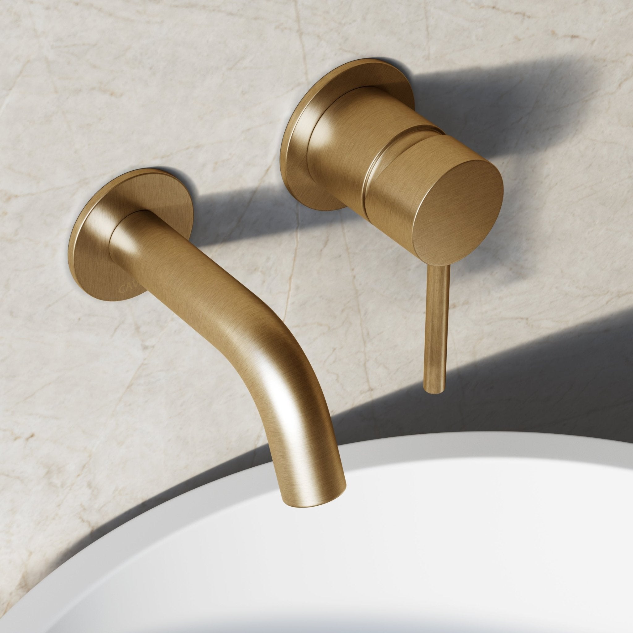 Image of Origin Short Spout Wall Mounted Basin Mixer Tap - Cavari