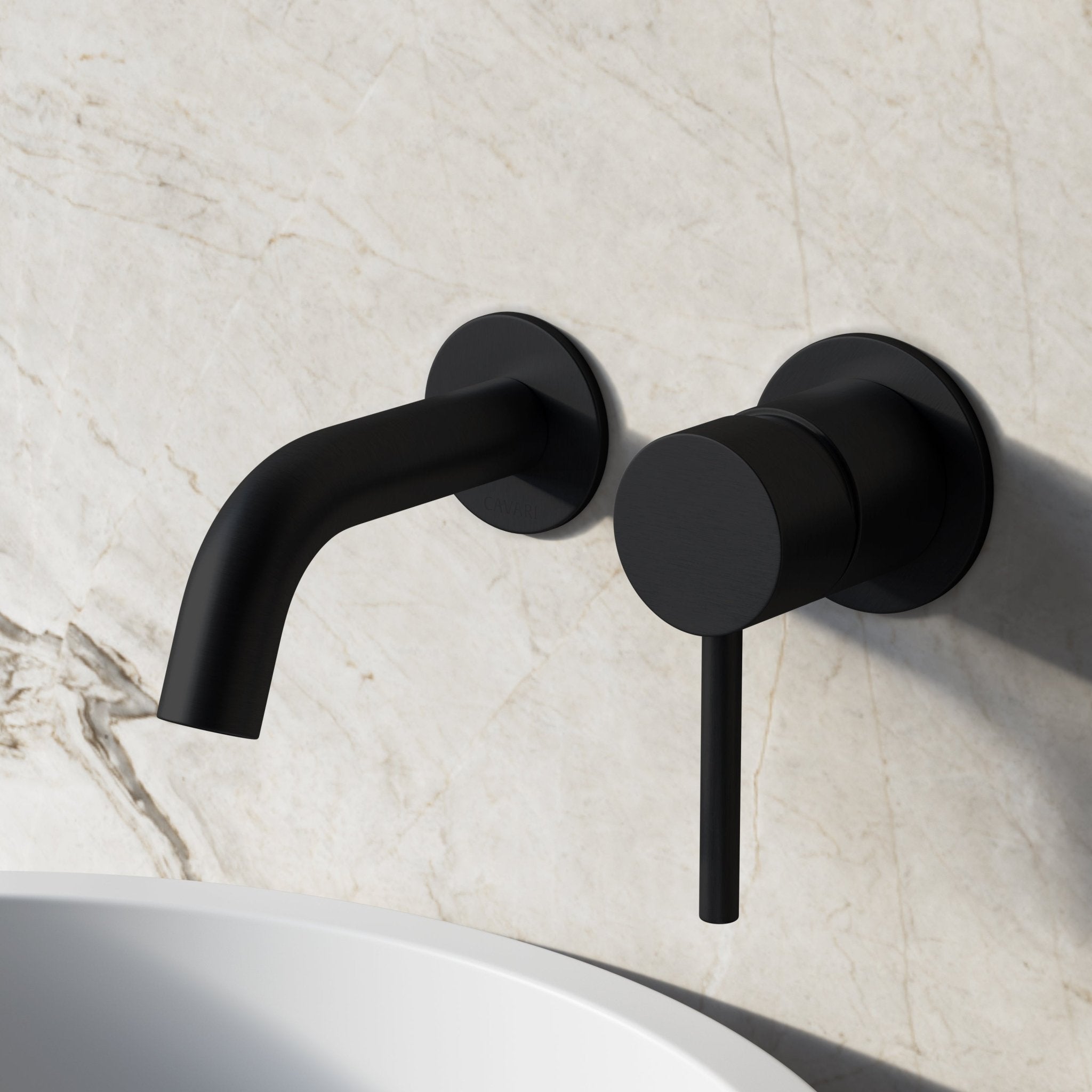 Image of Origin Short Spout Wall Mounted Basin Mixer Tap - Cavari