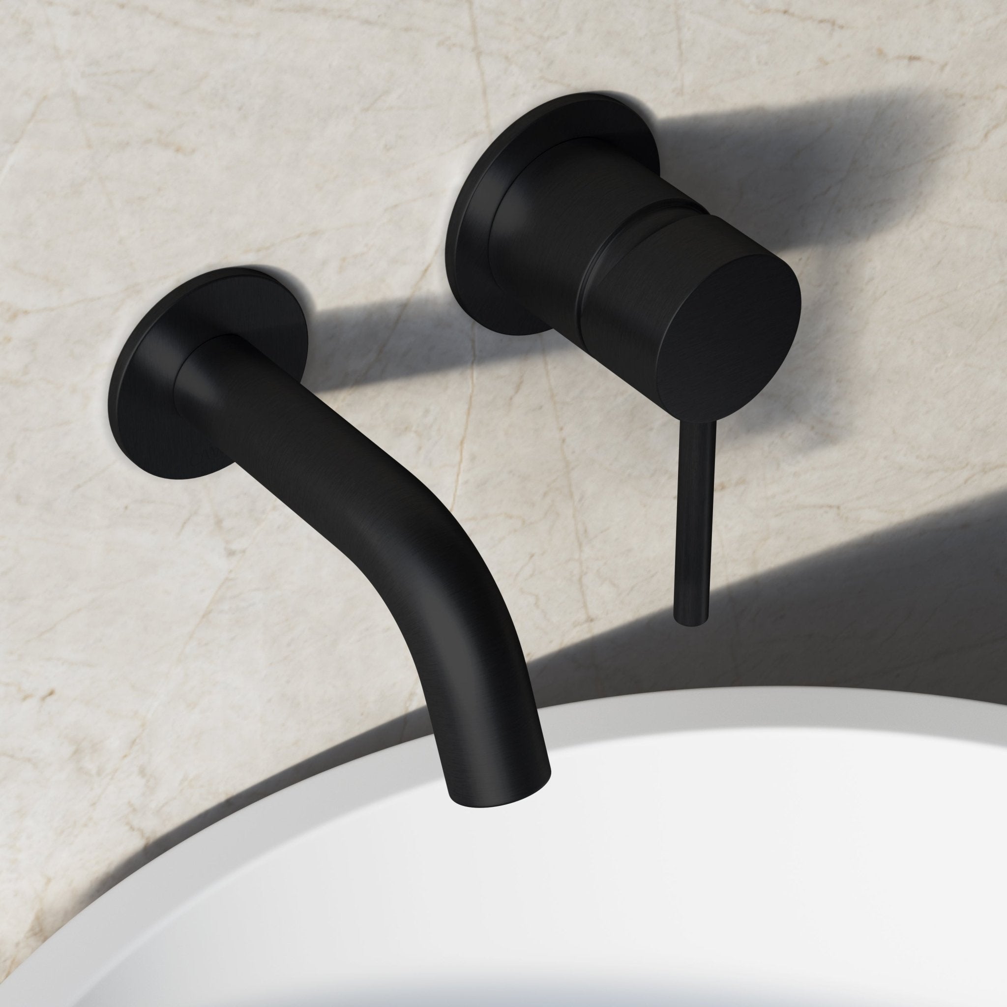 Image of Origin Short Spout Wall Mounted Basin Mixer Tap - Cavari