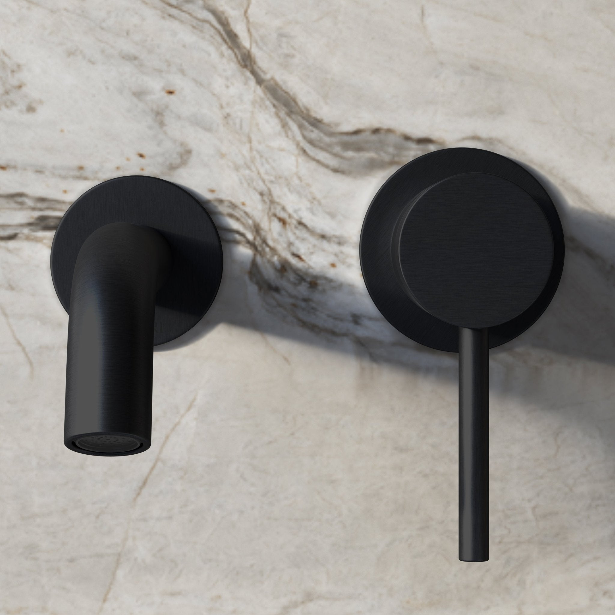 Image of Origin Short Spout Wall Mounted Basin Mixer Tap - Cavari