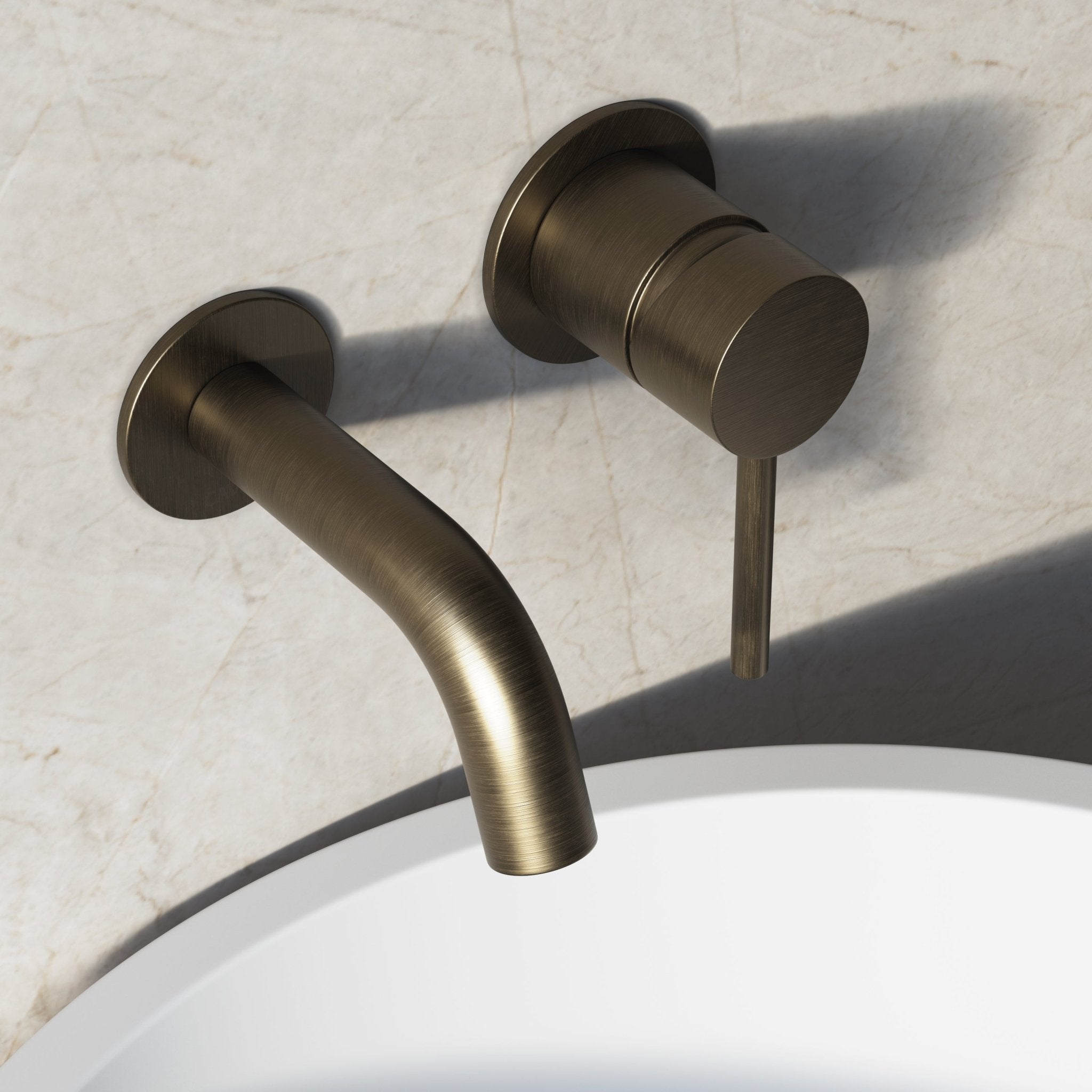 Image of Origin Short Spout Wall Mounted Basin Mixer Tap - Cavari