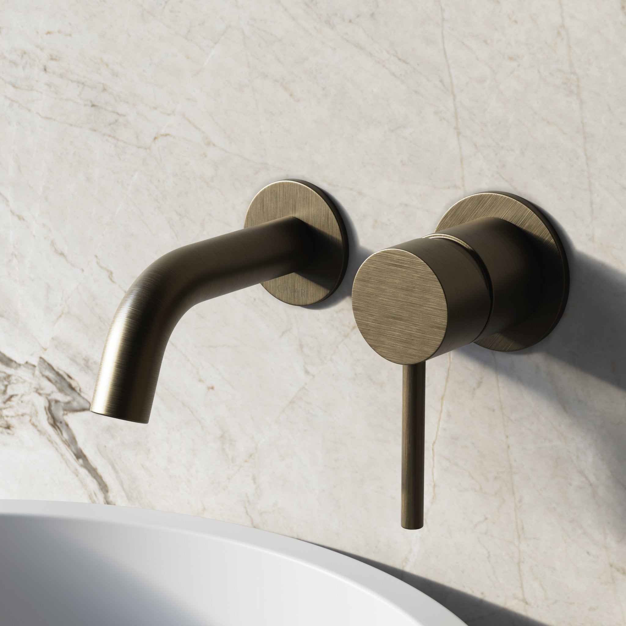 Image of Origin Short Spout Wall Mounted Basin Mixer Tap - Cavari