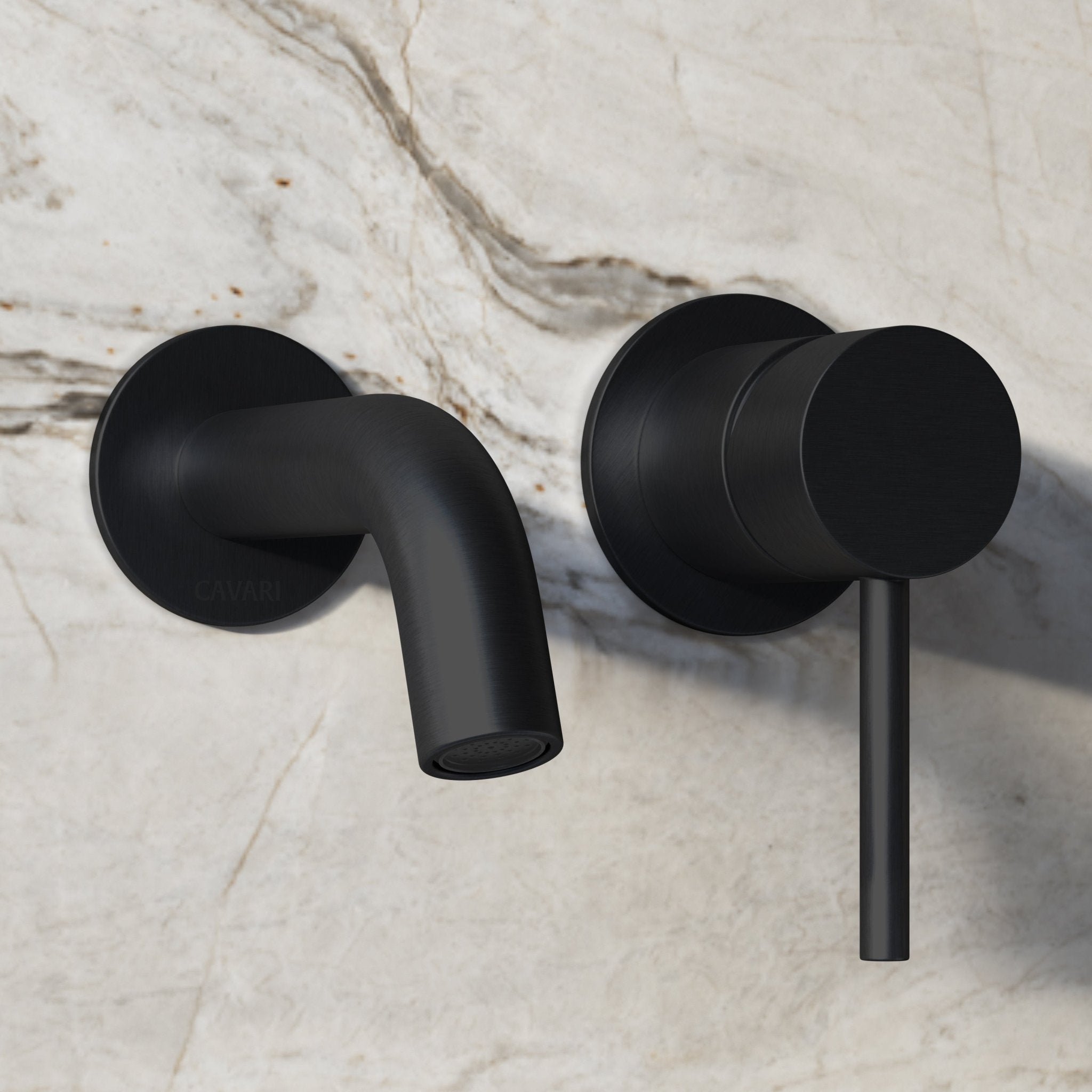 Image of Origin Short Spout Wall Mounted Basin Mixer Tap - Cavari