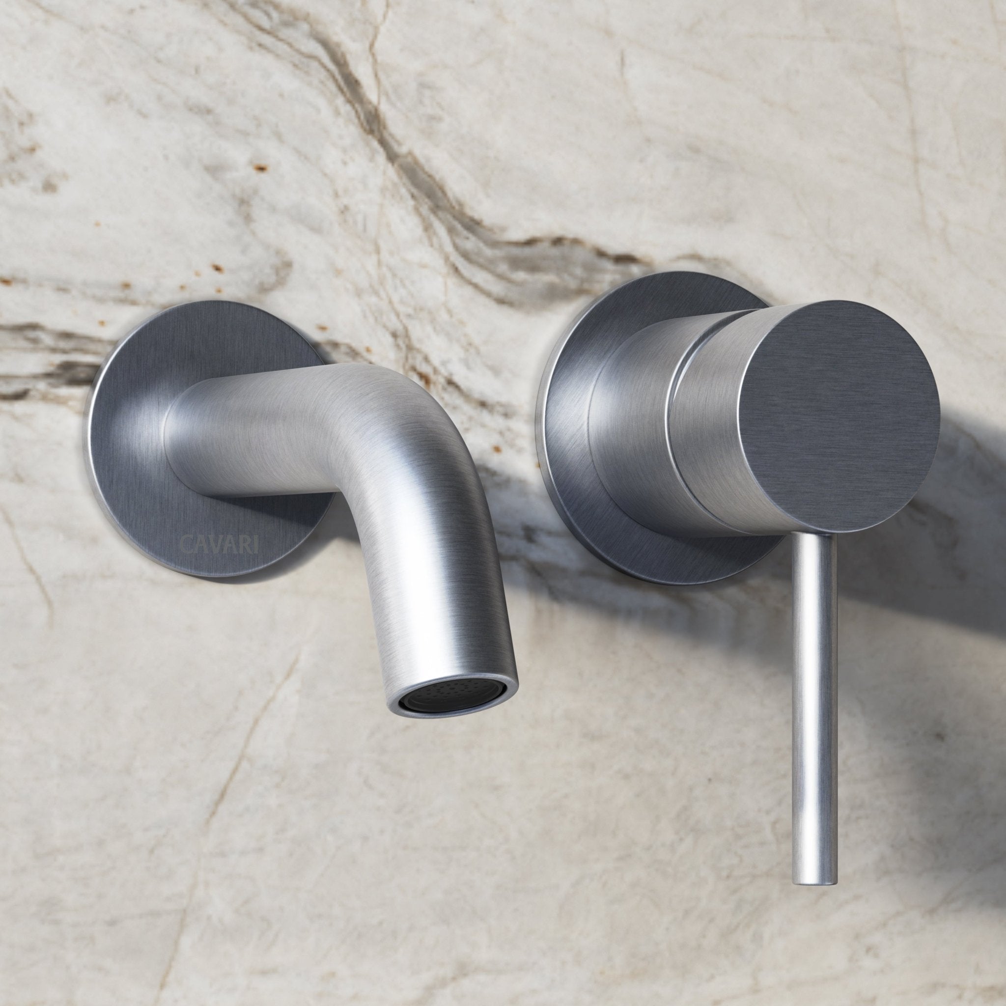 Image of Origin Short Spout Wall Mounted Basin Mixer Tap - Cavari