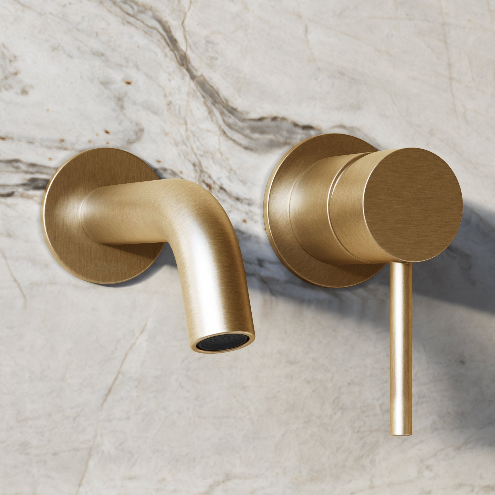 Image of Origin Short Spout Wall Mounted Bath Mixer Tap - Cavari
