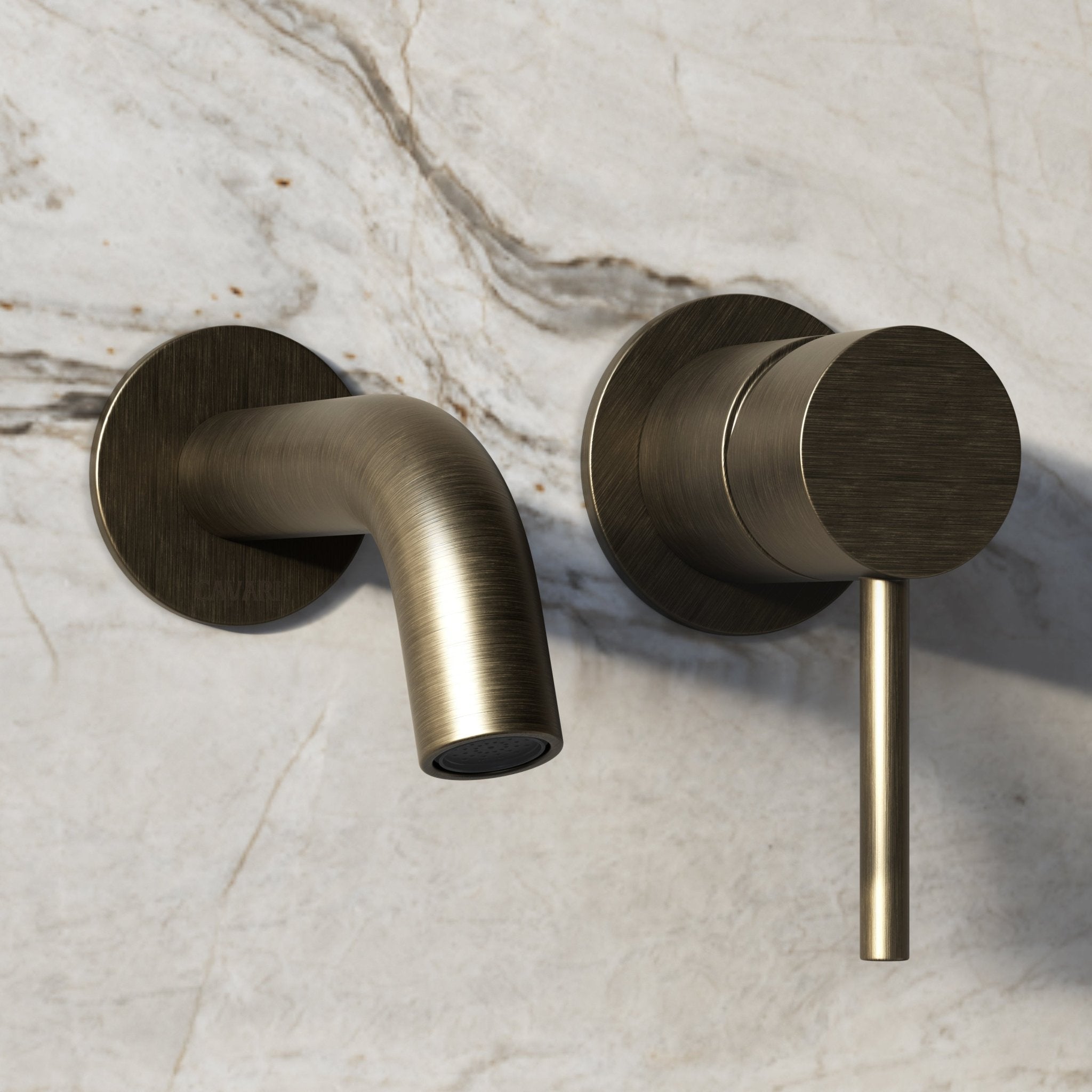 Image of Origin Short Spout Wall Mounted Bath Mixer Tap - Cavari