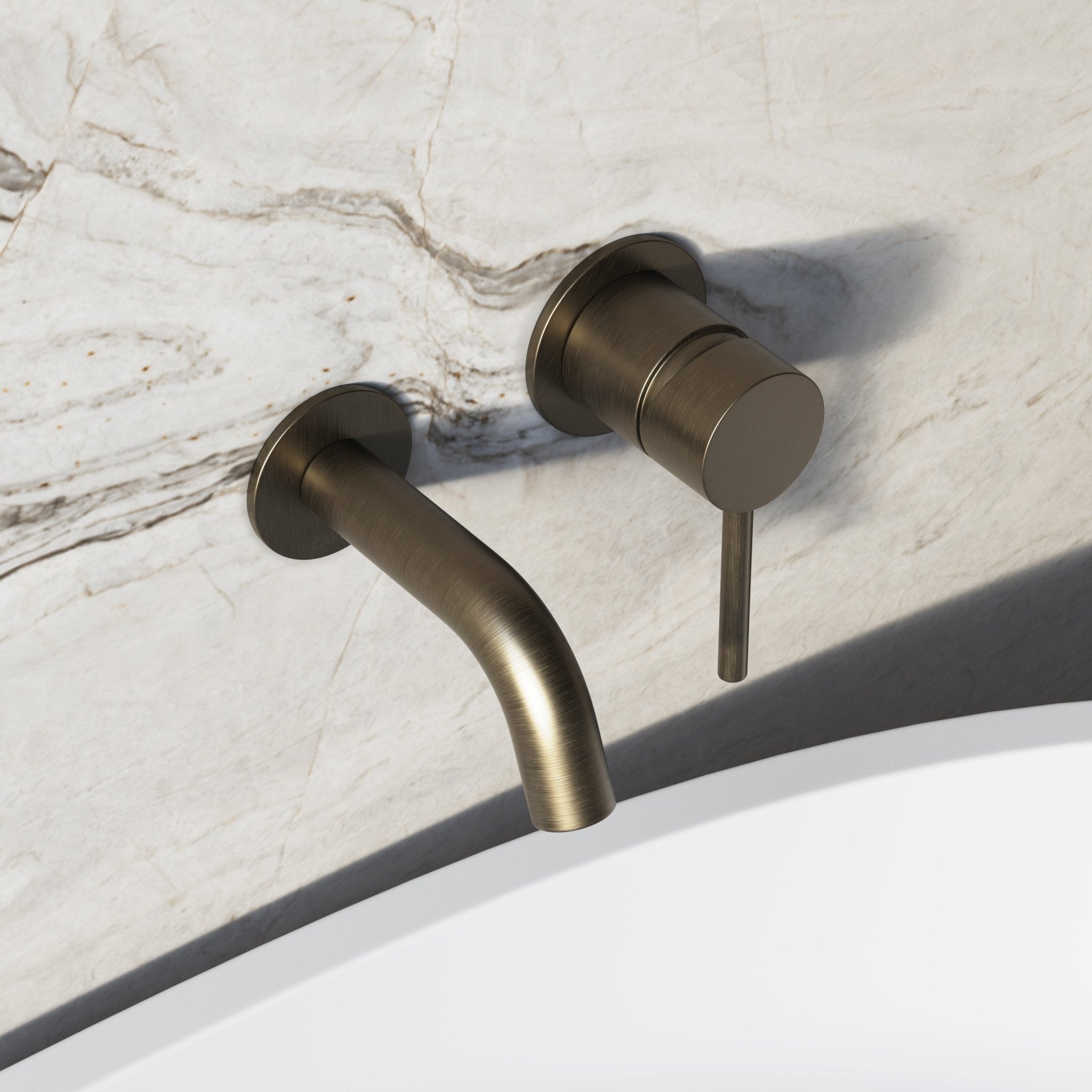Image of Origin Short Spout Wall Mounted Bath Mixer Tap - Cavari