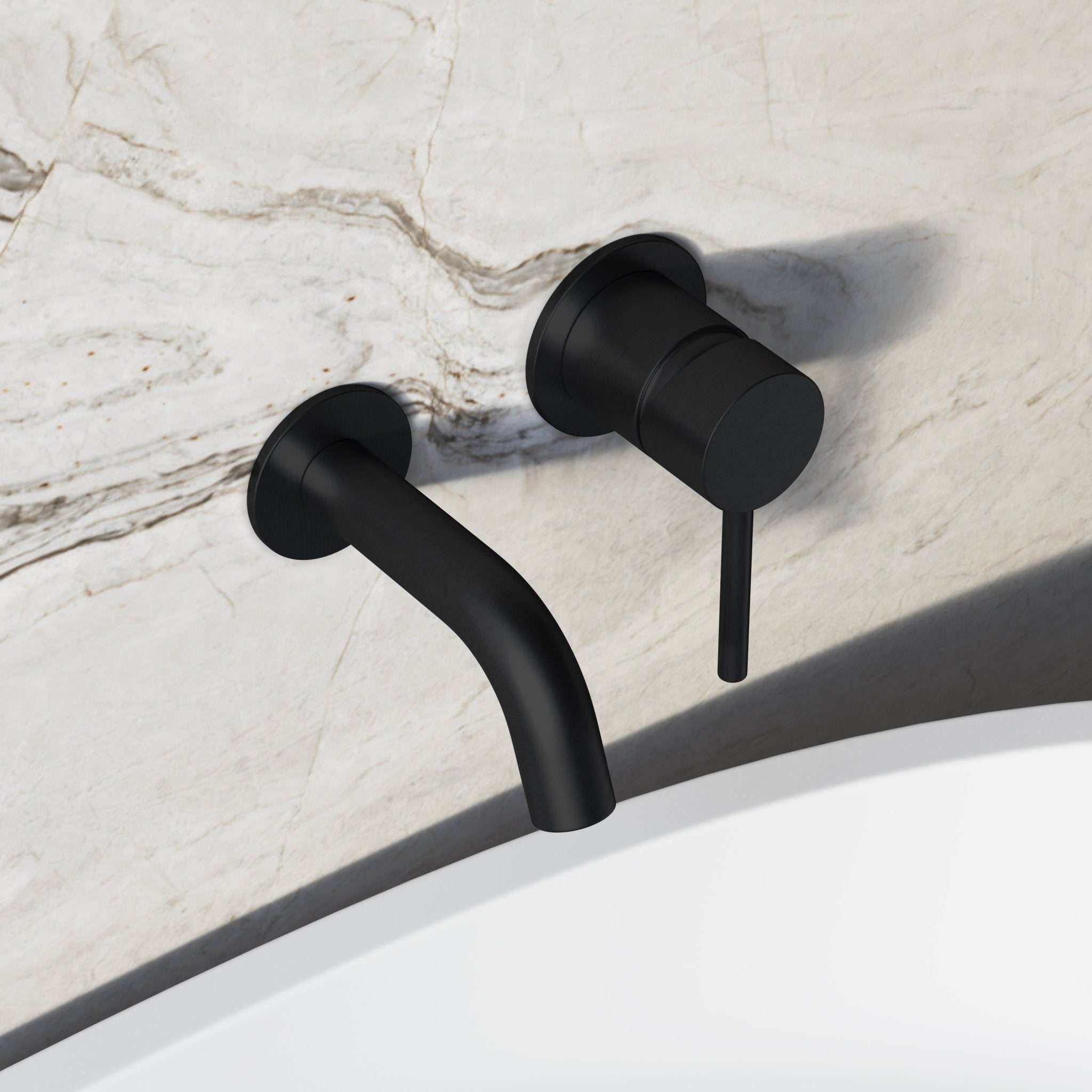 Image of Origin Short Spout Wall Mounted Bath Mixer Tap - Cavari