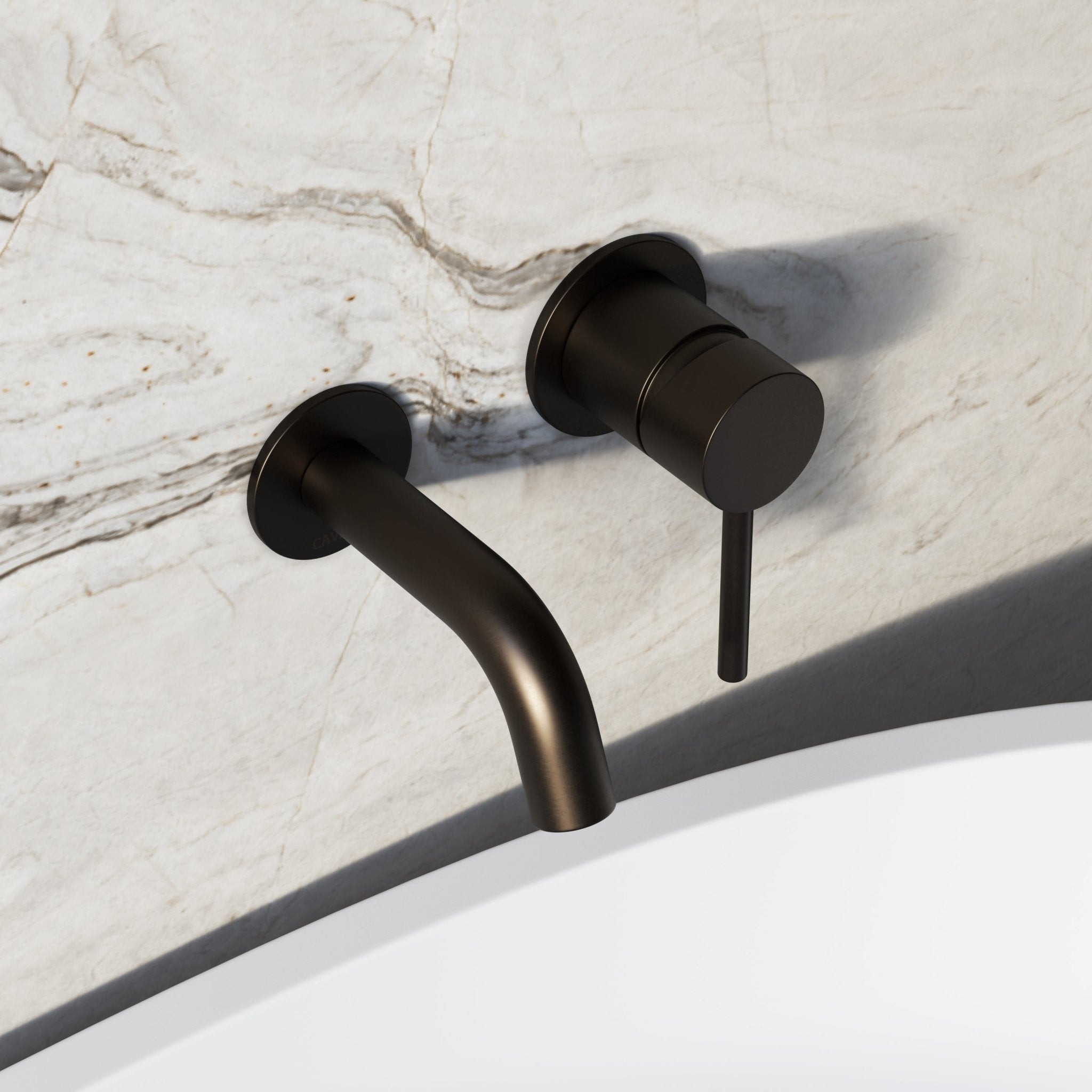 Image of Origin Short Spout Wall Mounted Bath Mixer Tap - Cavari