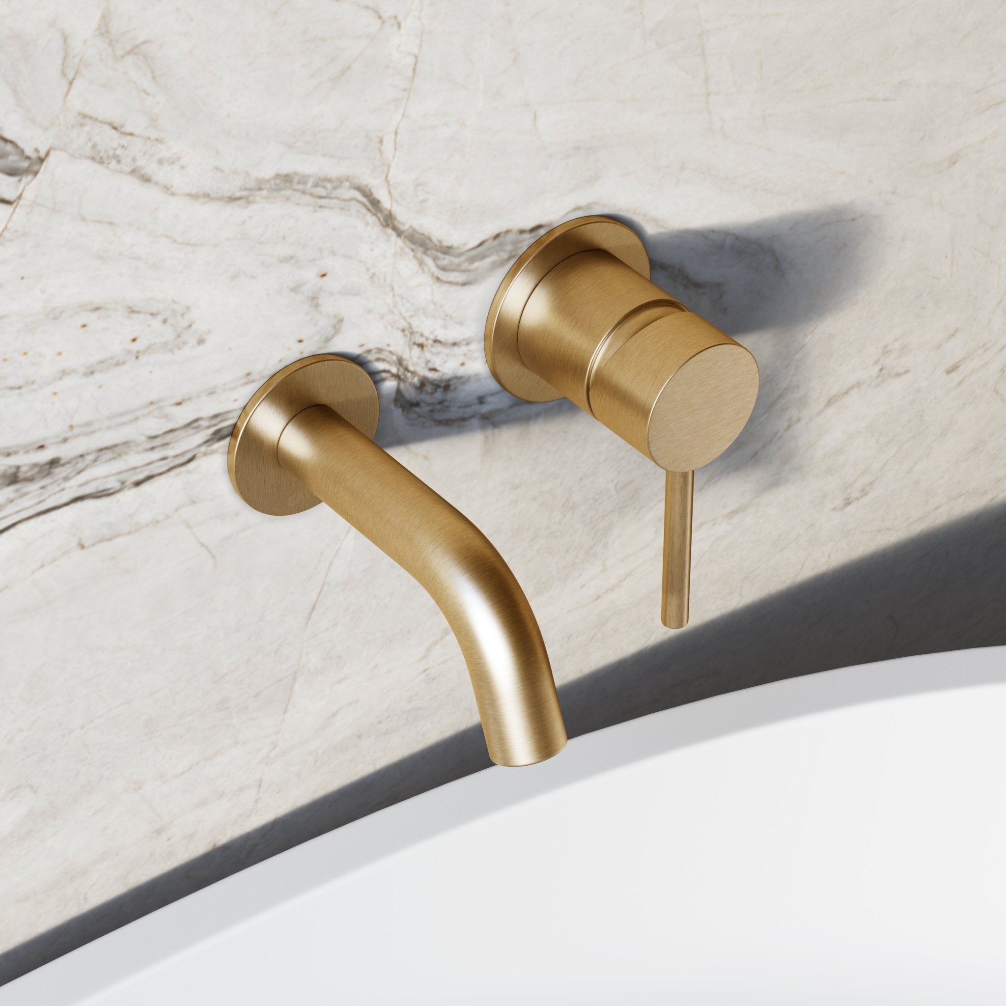 Image of Origin Short Spout Wall Mounted Bath Mixer Tap - Cavari