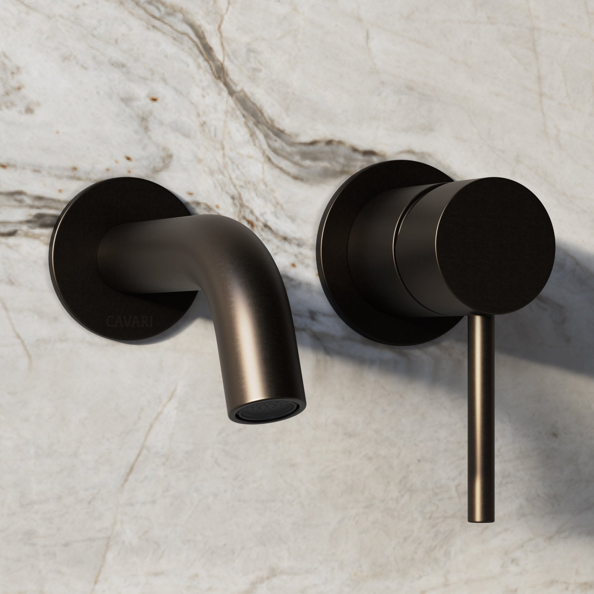 Image of Origin Short Spout Wall Mounted Bath Mixer Tap - Cavari