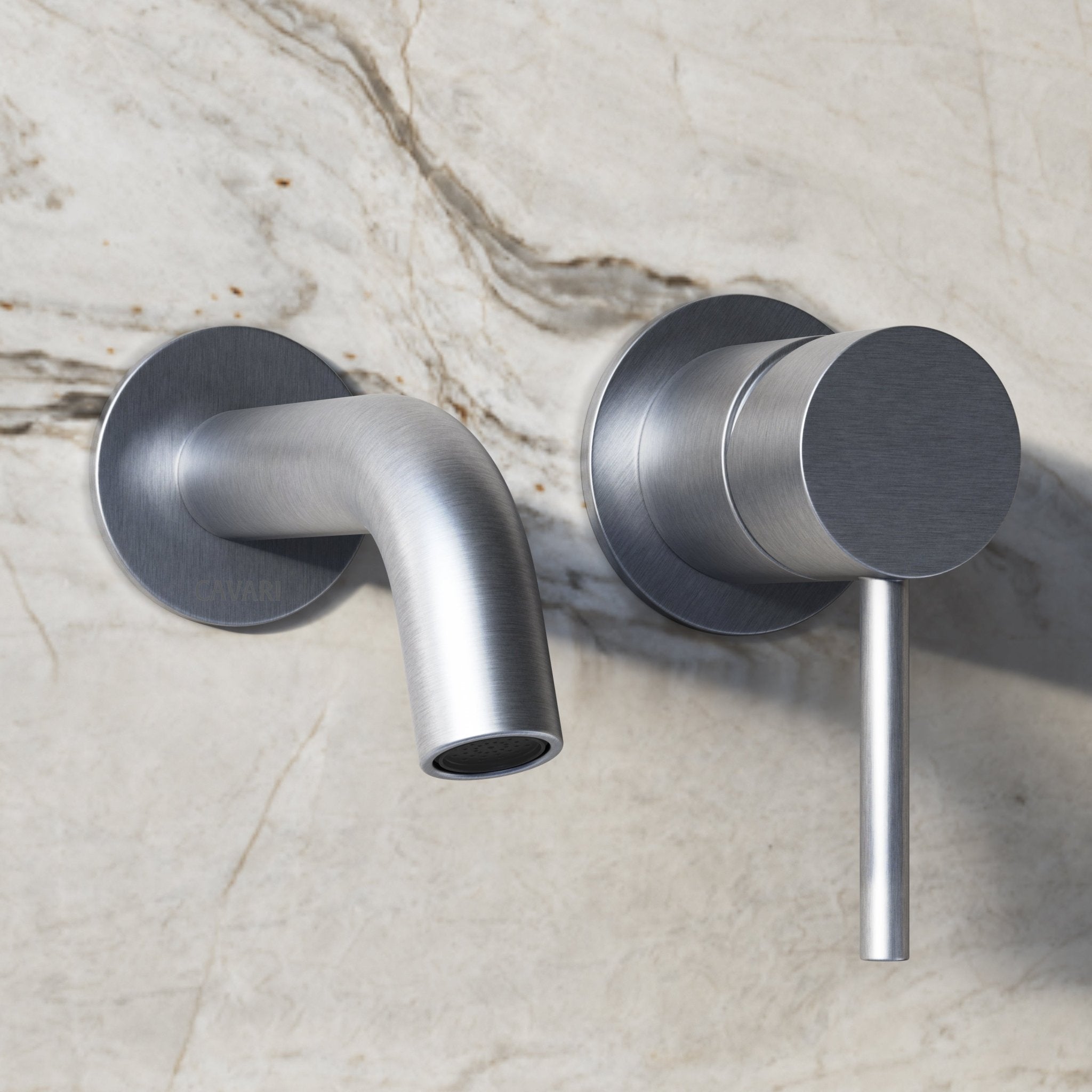 Image of Origin Short Spout Wall Mounted Bath Mixer Tap - Cavari