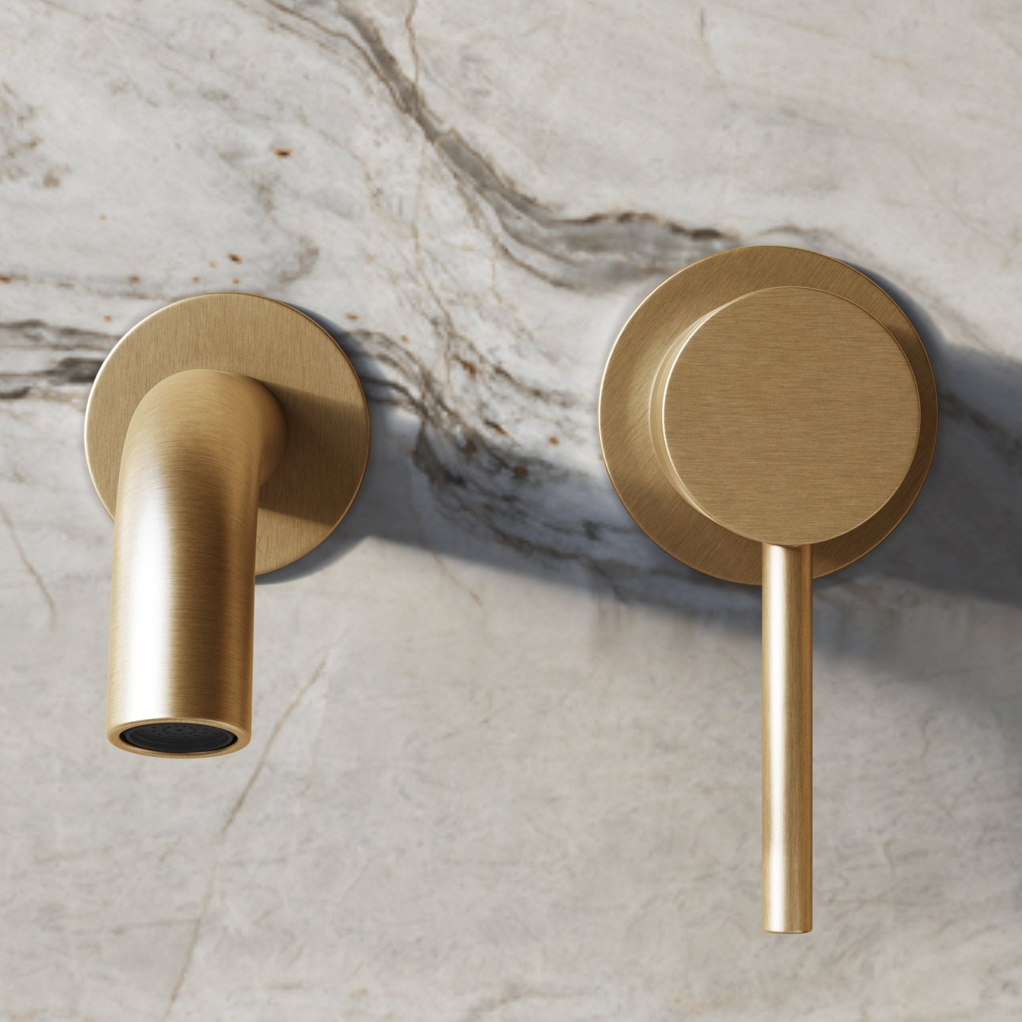 Image of Origin Short Spout Wall Mounted Bath Mixer Tap - Cavari