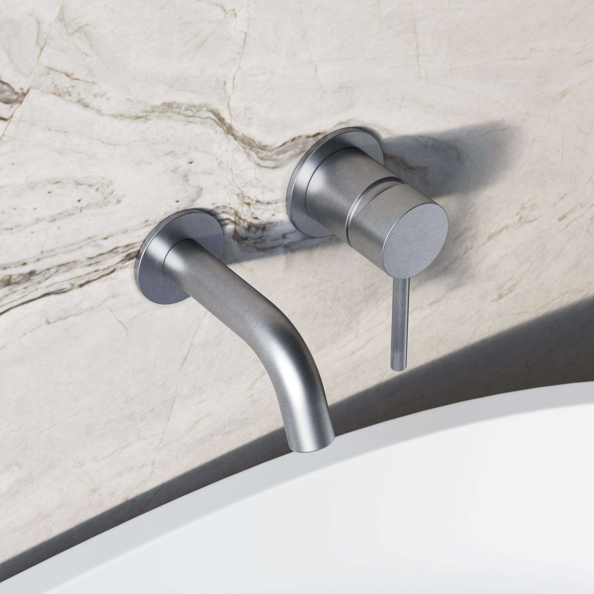 Image of Origin Short Spout Wall Mounted Bath Mixer Tap - Cavari